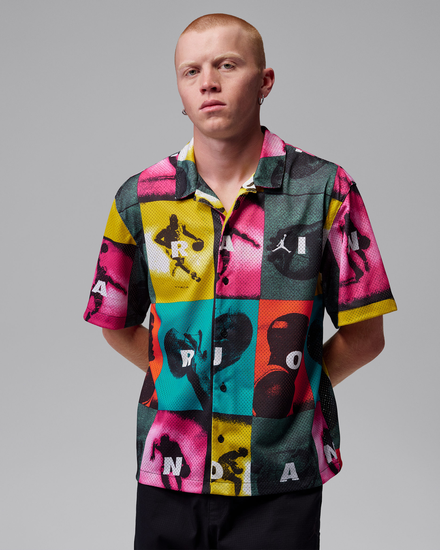 조던 브루클린 남성 그래픽 셔츠 - 화이트/화이트