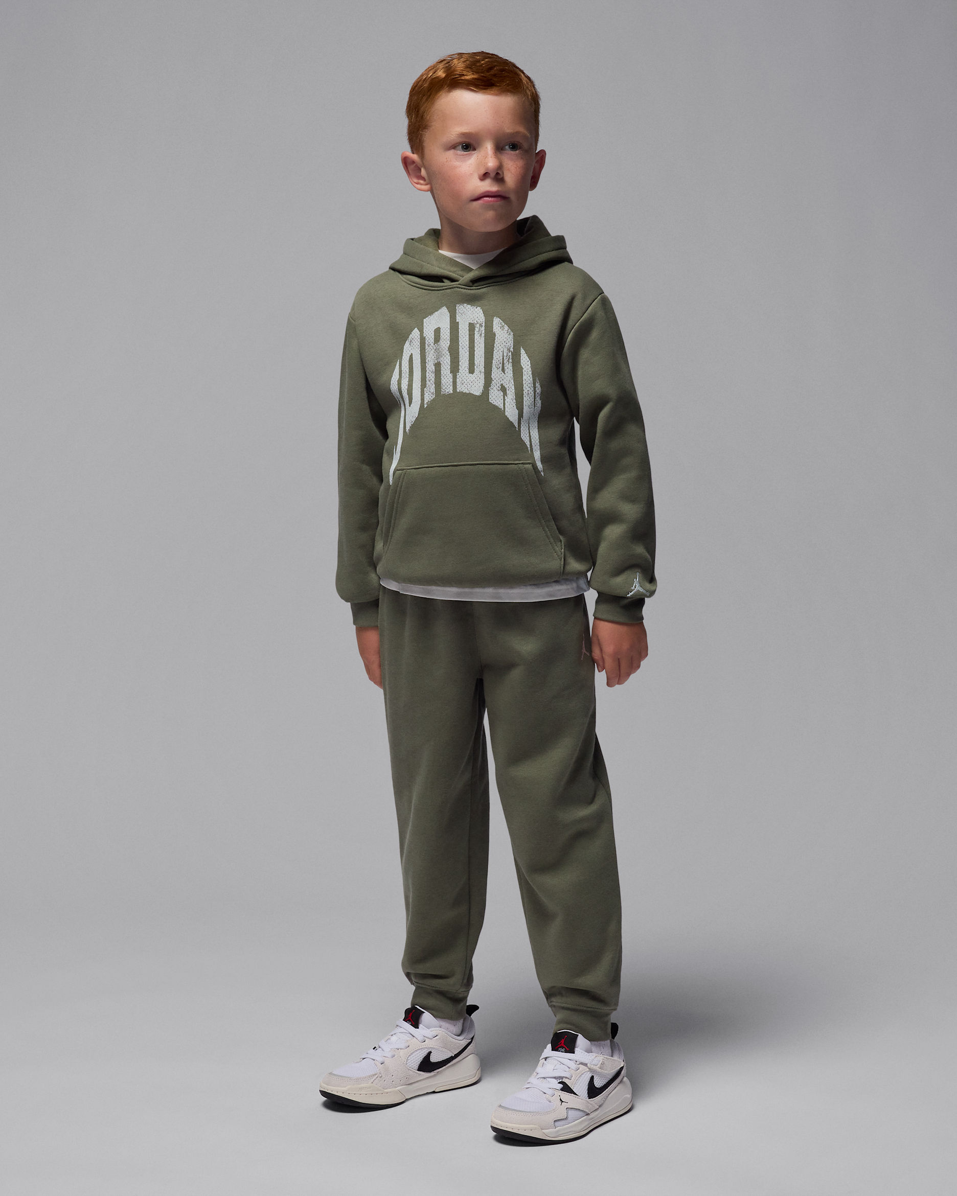 Jordan MVP Little Kids' 2-Piece Fleece Pullover Hoodie Set - Medium Olive
