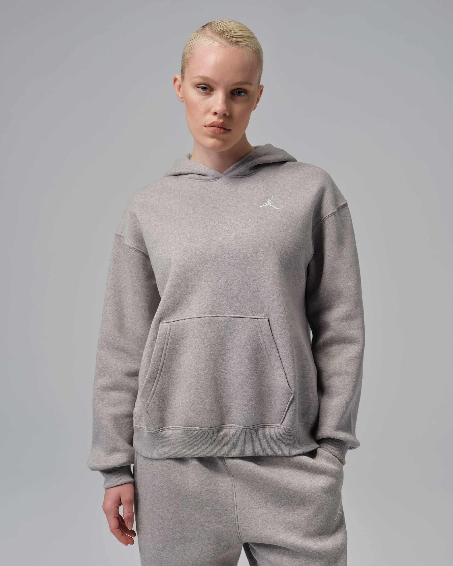 Jordan Brooklyn Fleece Sudadera con capucha - Mujer - Enigma Stone/Blanco