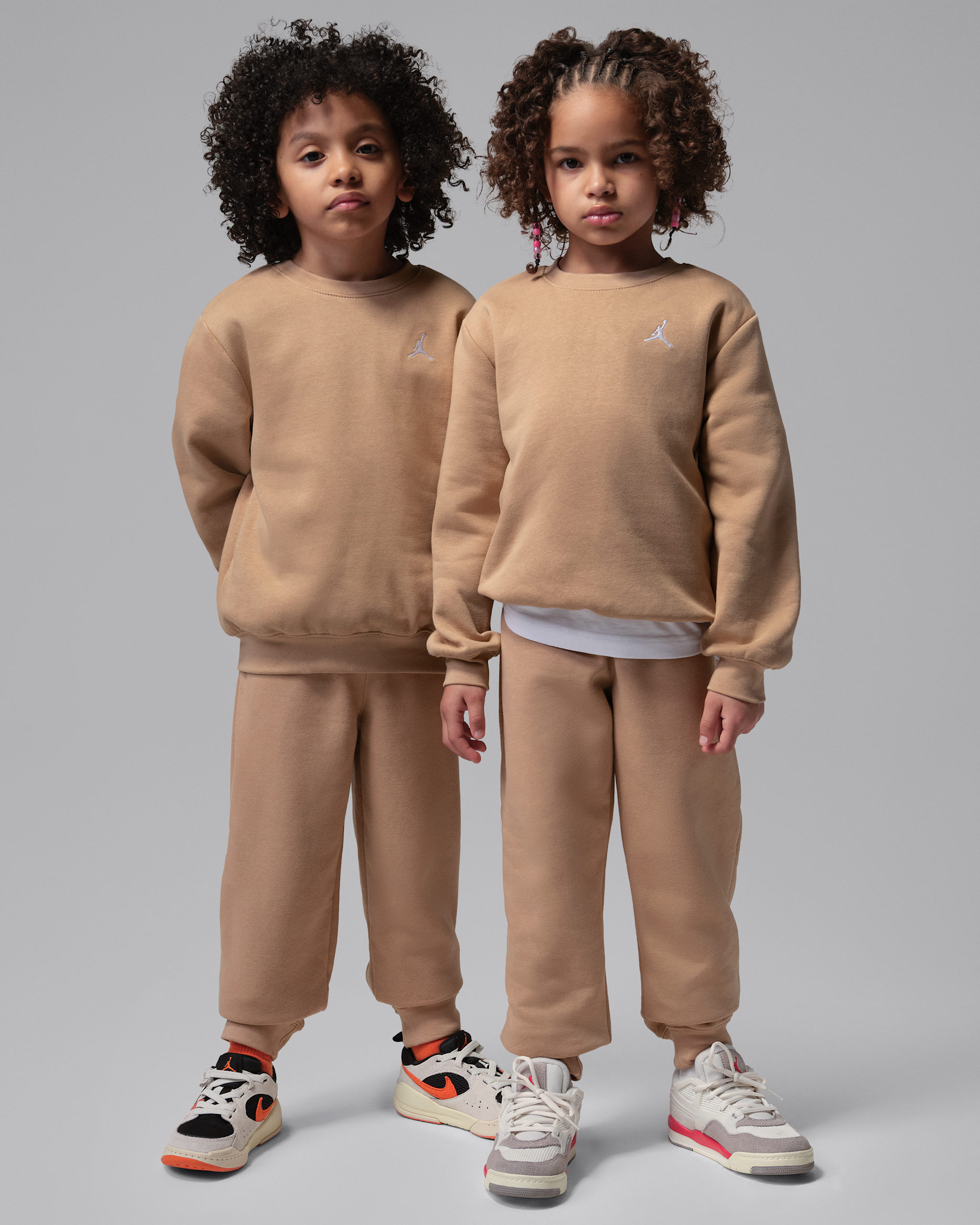 Jordan Brooklyn Fleece Younger Kids' 2-Piece Crew Set - Hemp