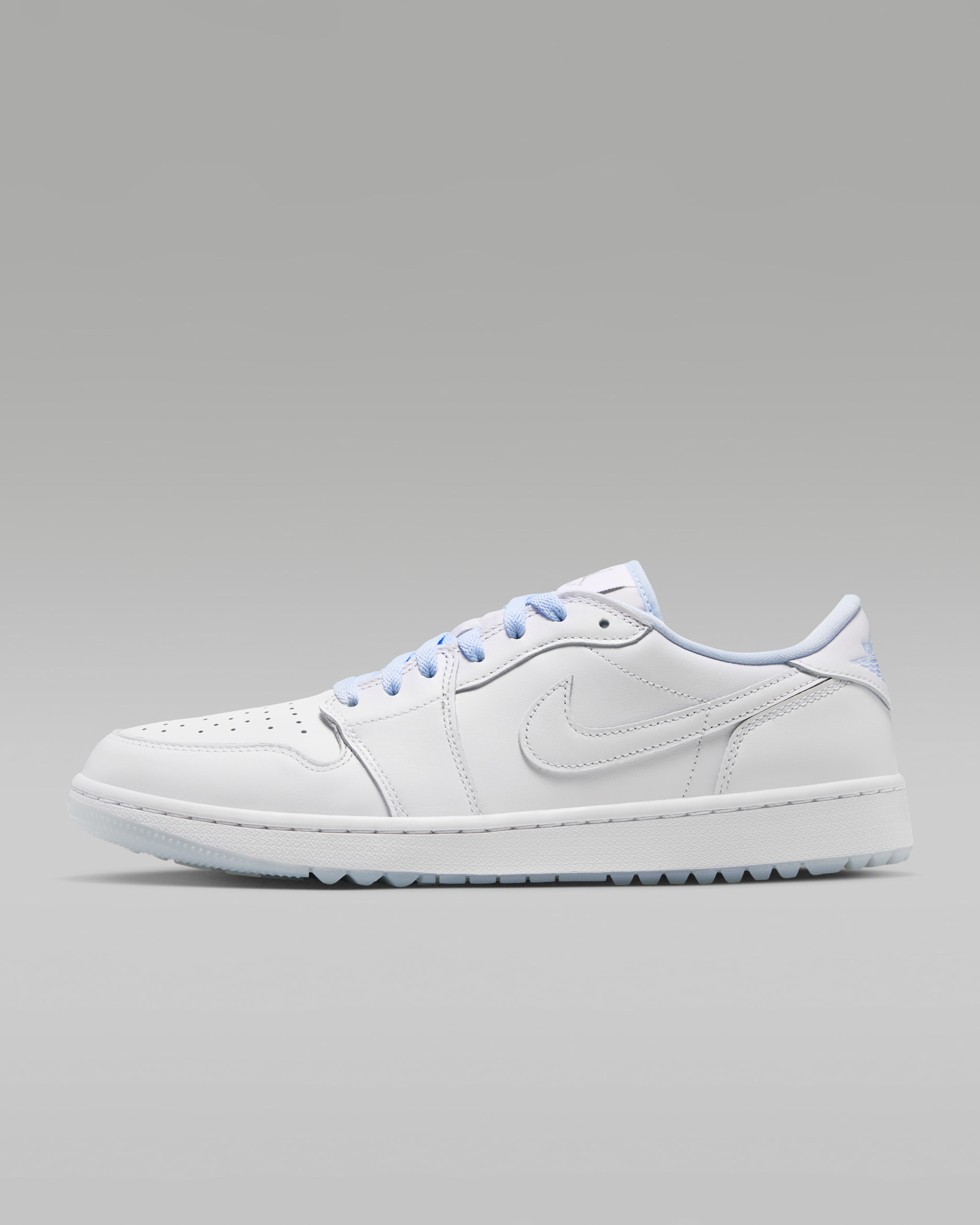 Air Jordan 1 Low G Golf Shoes - White/Hydrogen Blue/Metallic Silver/White