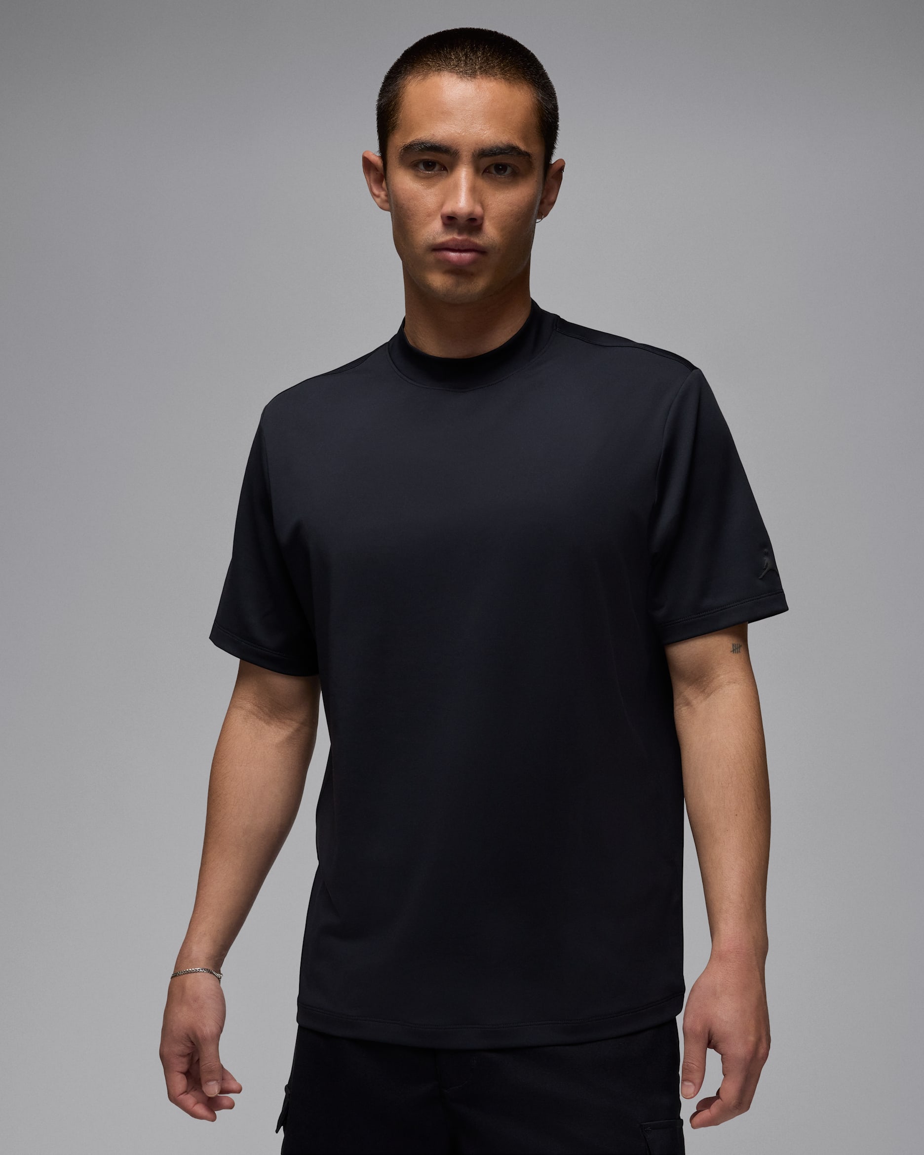 ジョーダン スポーツ メンズ モックネック ゴルフ Tシャツ - ブラック/ブラック