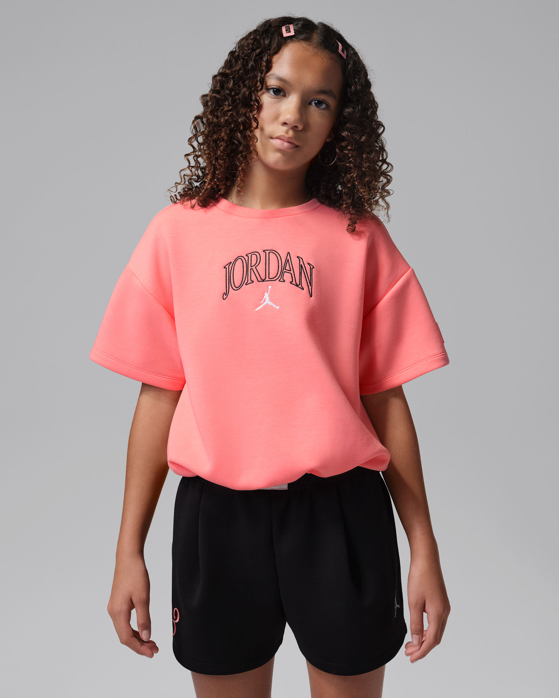 Jordan Older Kids' Flower of Friendship Knit Top - Pink Gaze