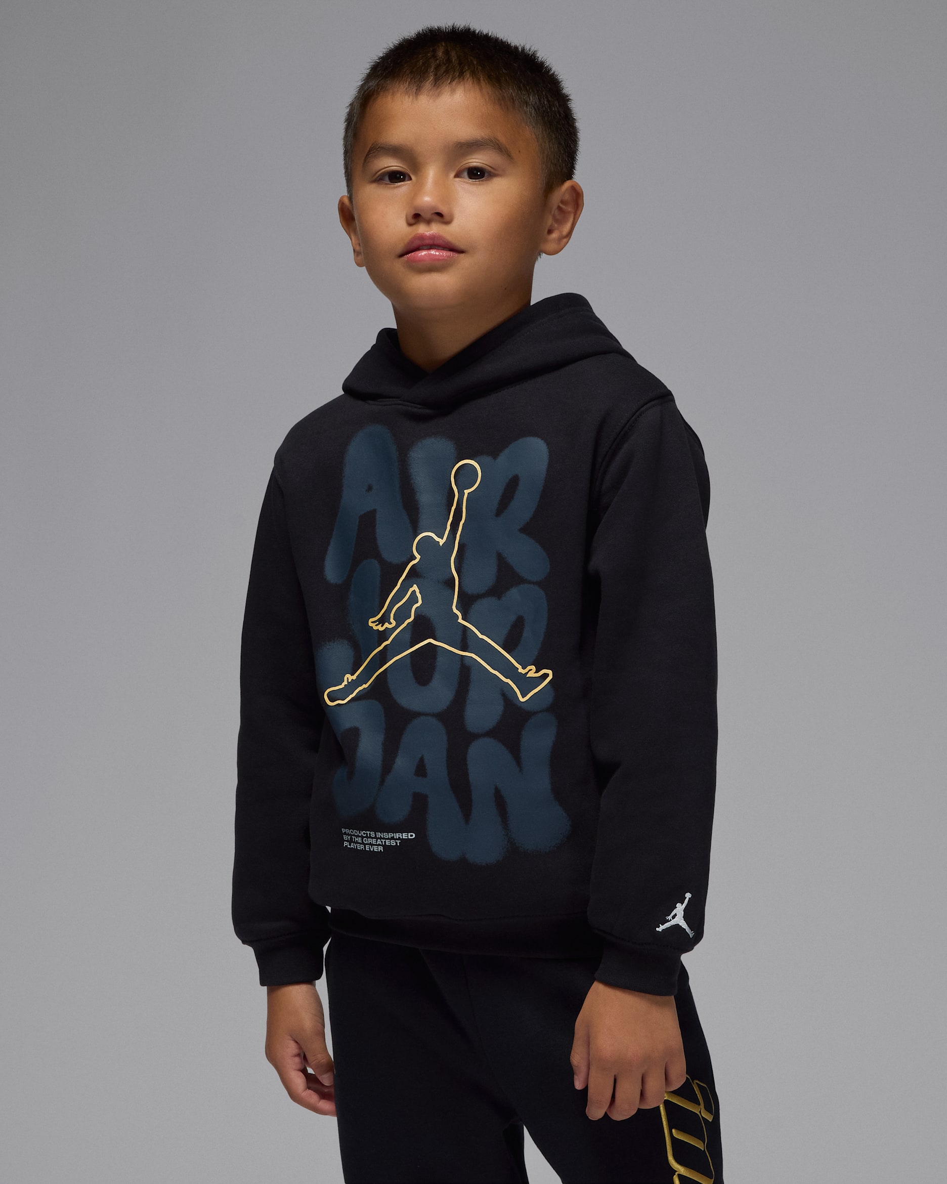 Sudadera con gorro sin cierre 23 Throw It Up para niños talla pequeña Jordan - Negro