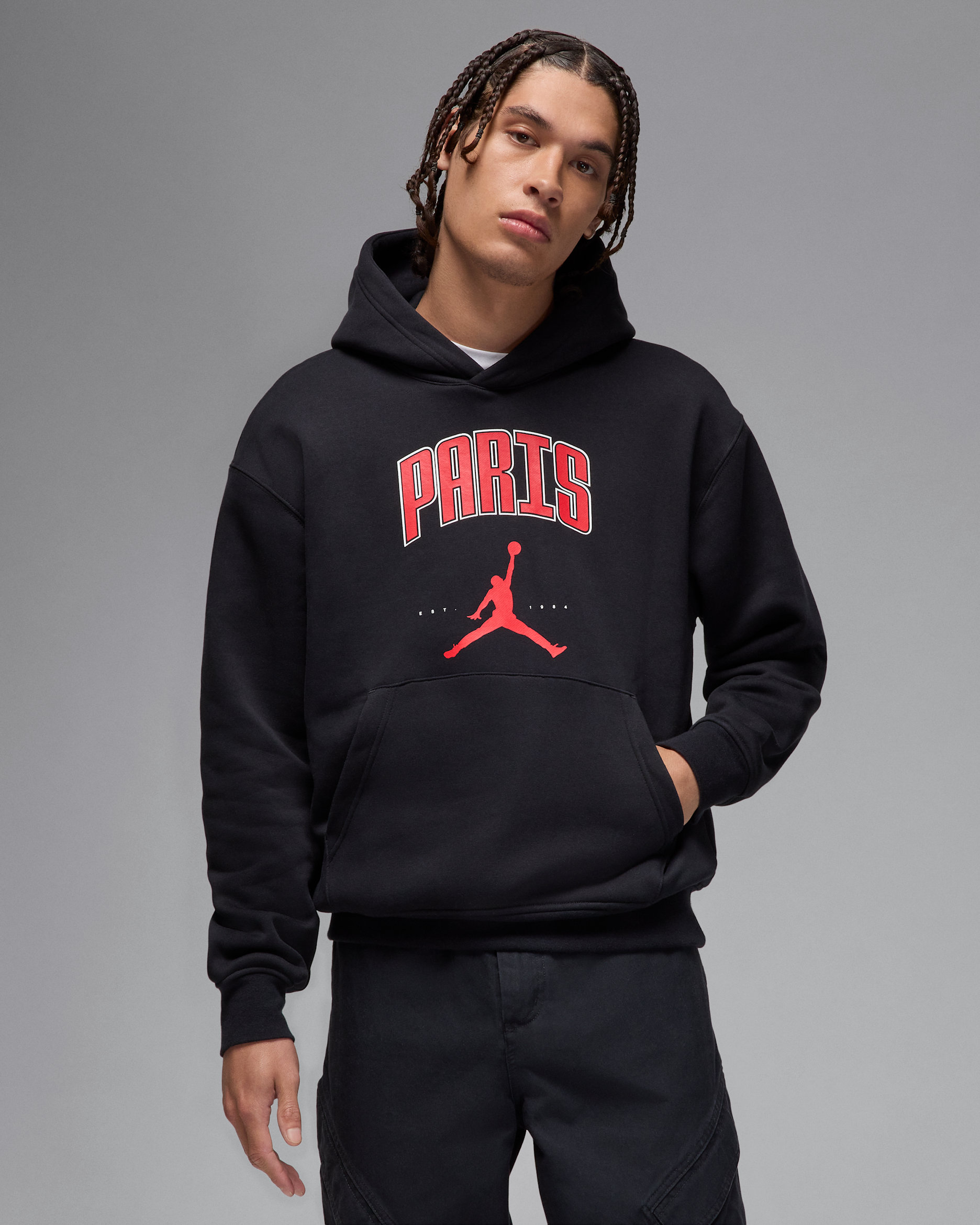 Jordan Men's Paris Fleece Pullover Hoodie - Black