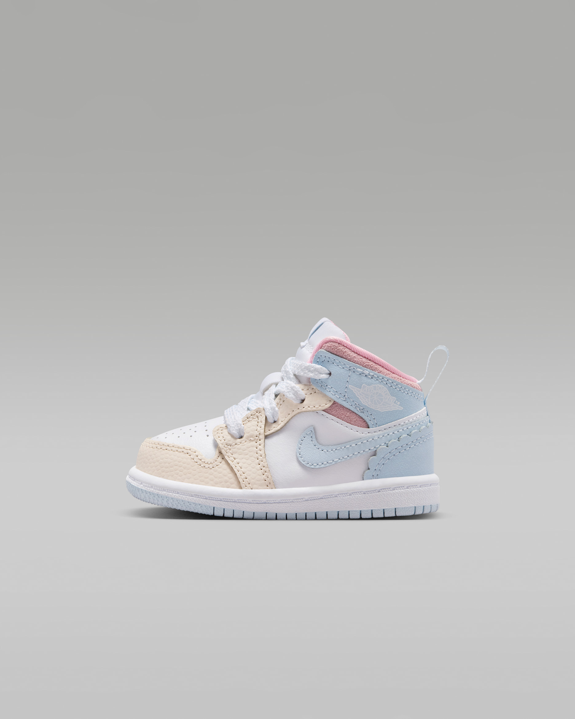 Jordan 1 Mid SE Baby/Toddler Shoe - Half Blue/Pale Ivory/White/Half Blue