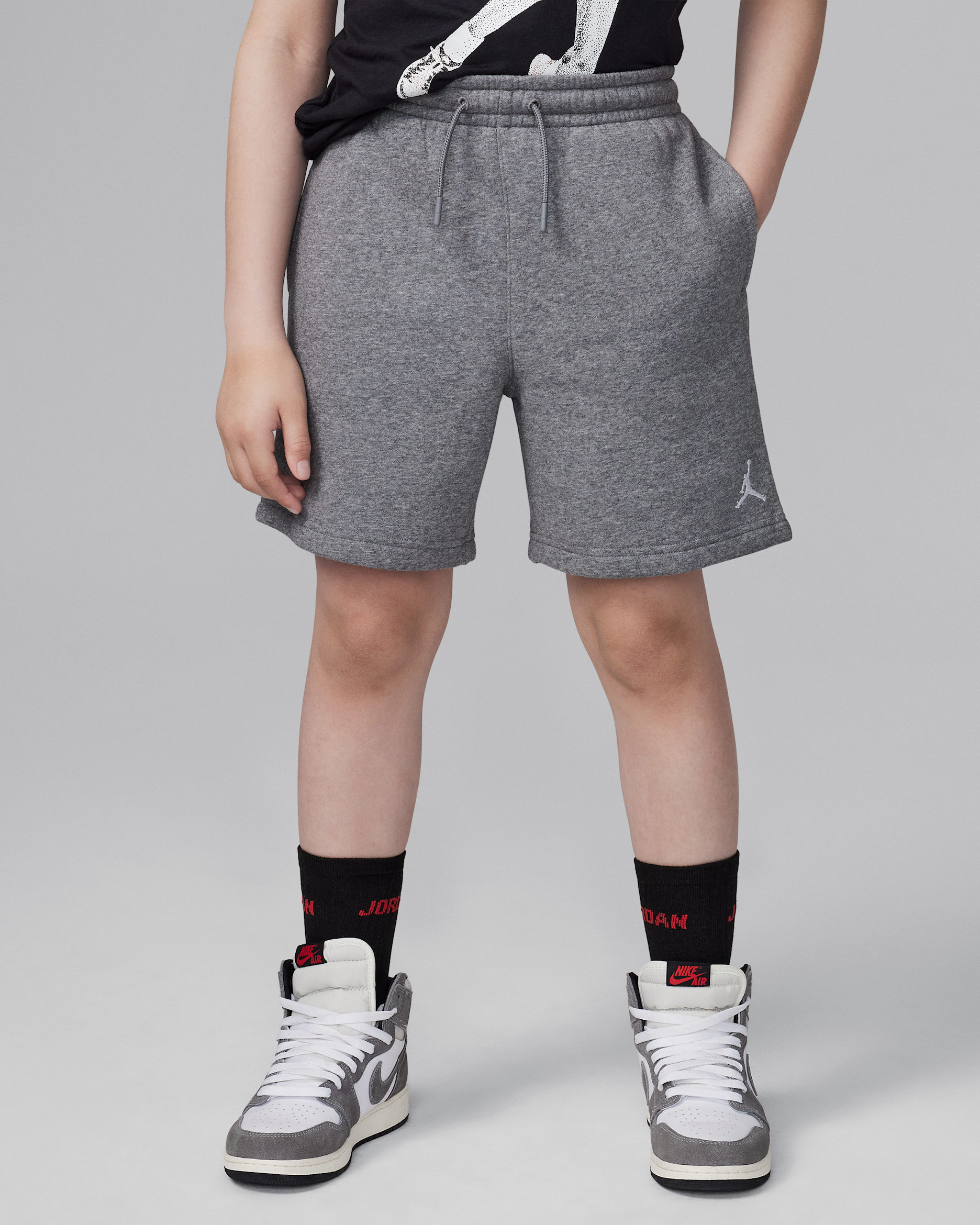 Jordan MJ Brooklyn Fleece Essentials Big Kids' Shorts - Carbon Heather