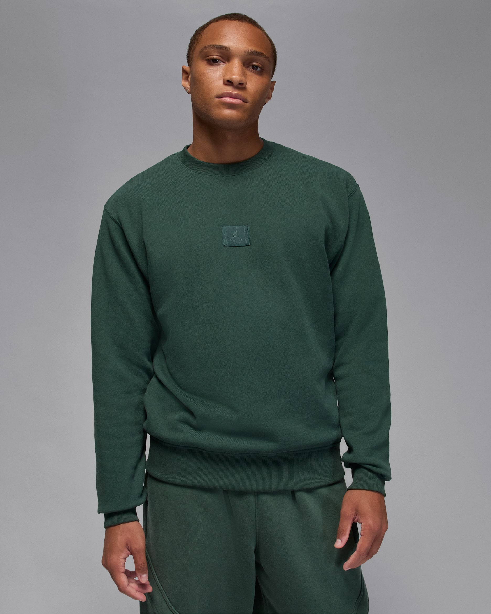 조던 플라이트 플리스 남성 크루넥 스웻셔츠 - 미드나이트 그린/빈티지 그린
