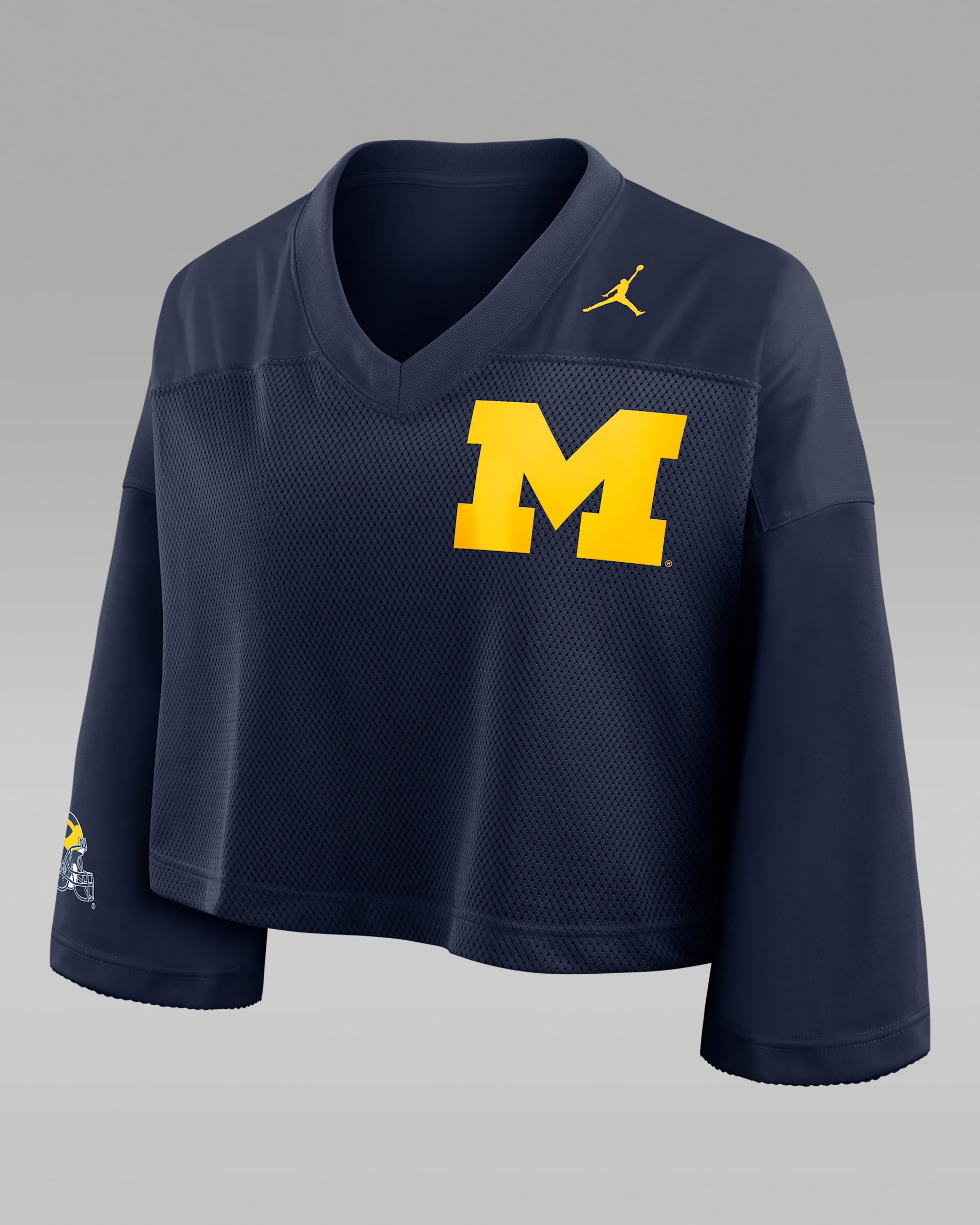 Michigan Jersey Women's Jordan Brand Dri-FIT College Cropped Top - Navy