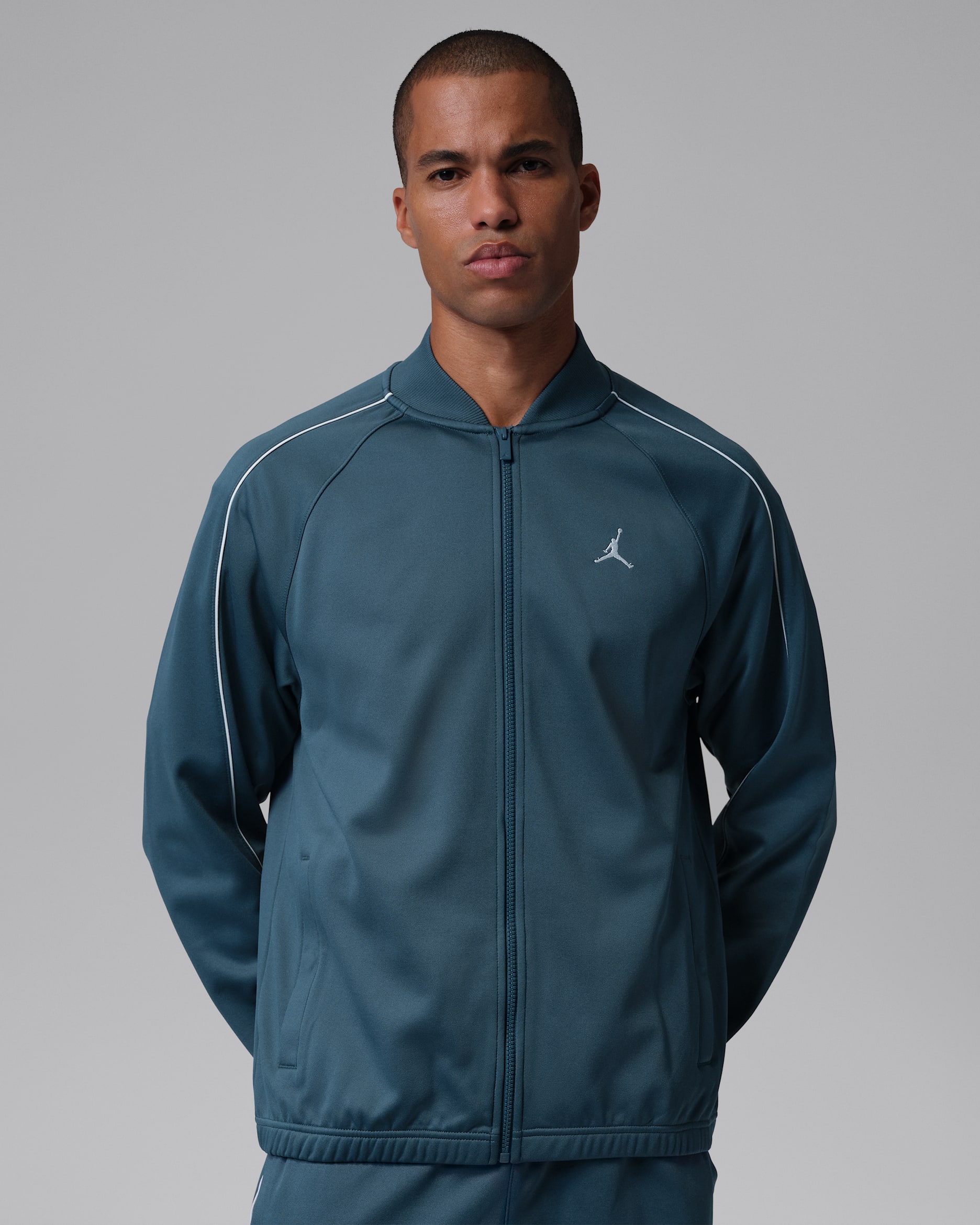Jordan Brooklyn Trainingsjacke aus Trikotmaterial (Herren) - Squadron Blue/Weiß/Weiß