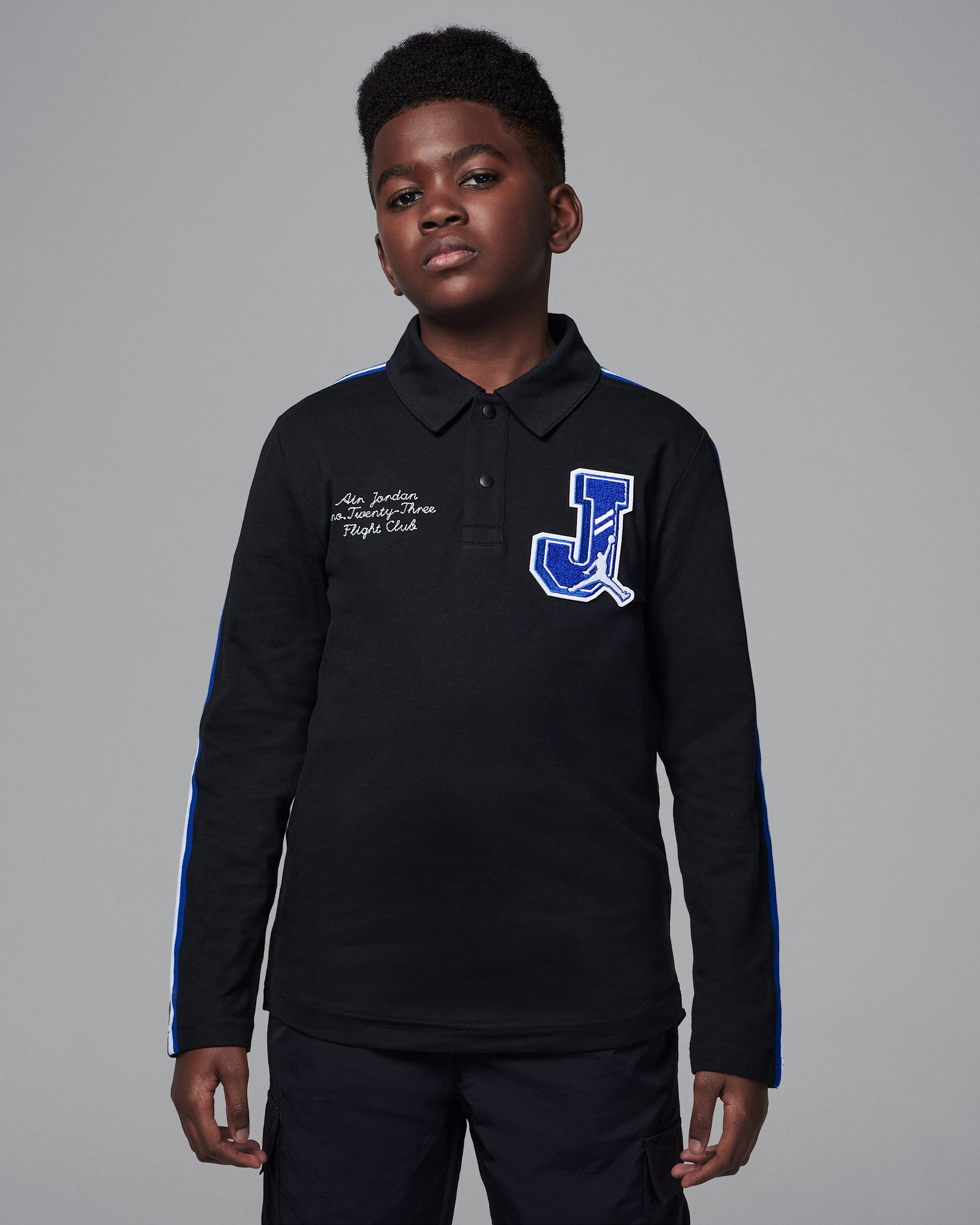 ジョーダン コート オブ レジェンド ジュニア ロングスリーブ ポロ - ブラック