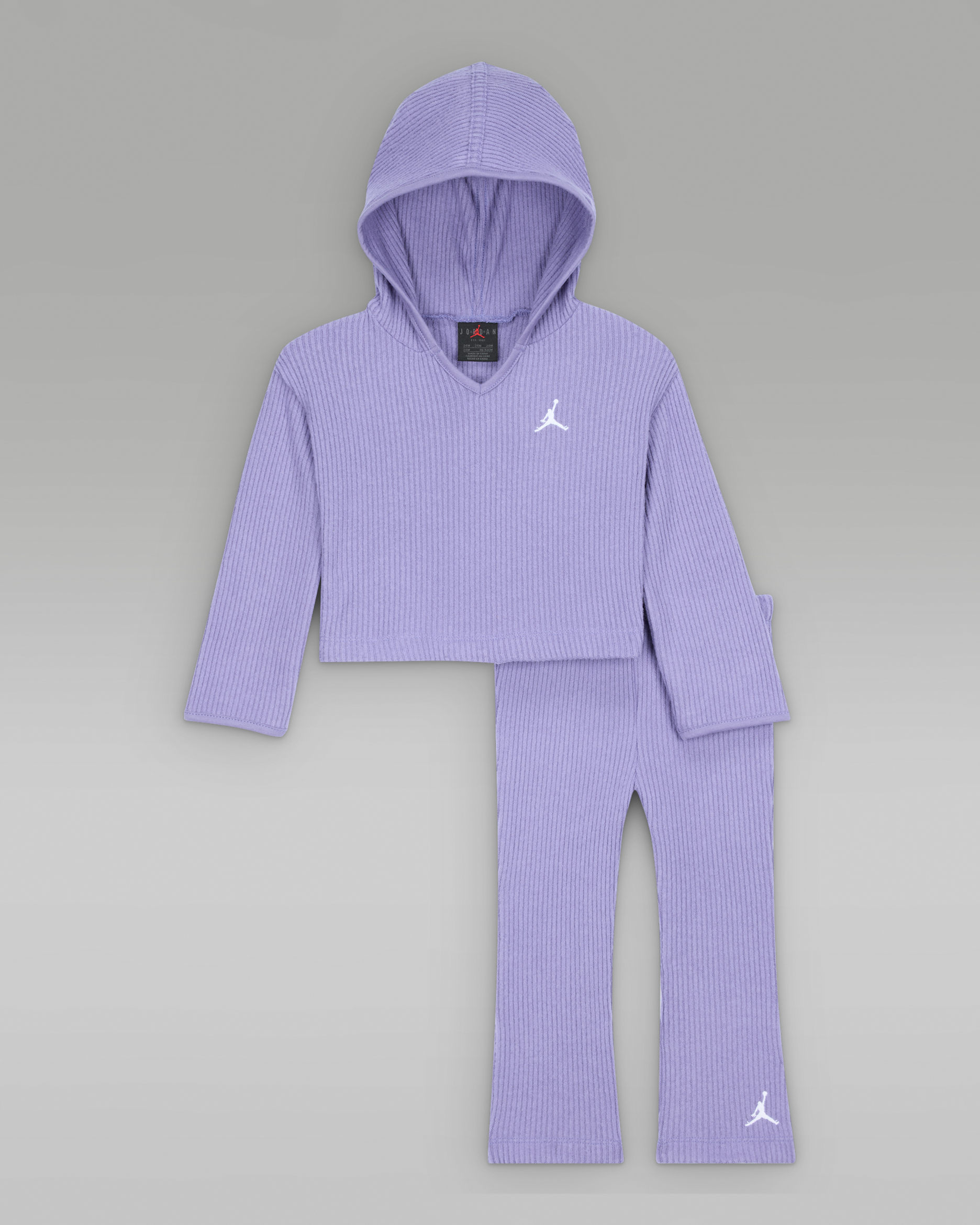 Jordan Baby (12–24M) Heir To The Crown 2-Piece Ribbed Sweatshirt Set - Dusty Amethyst