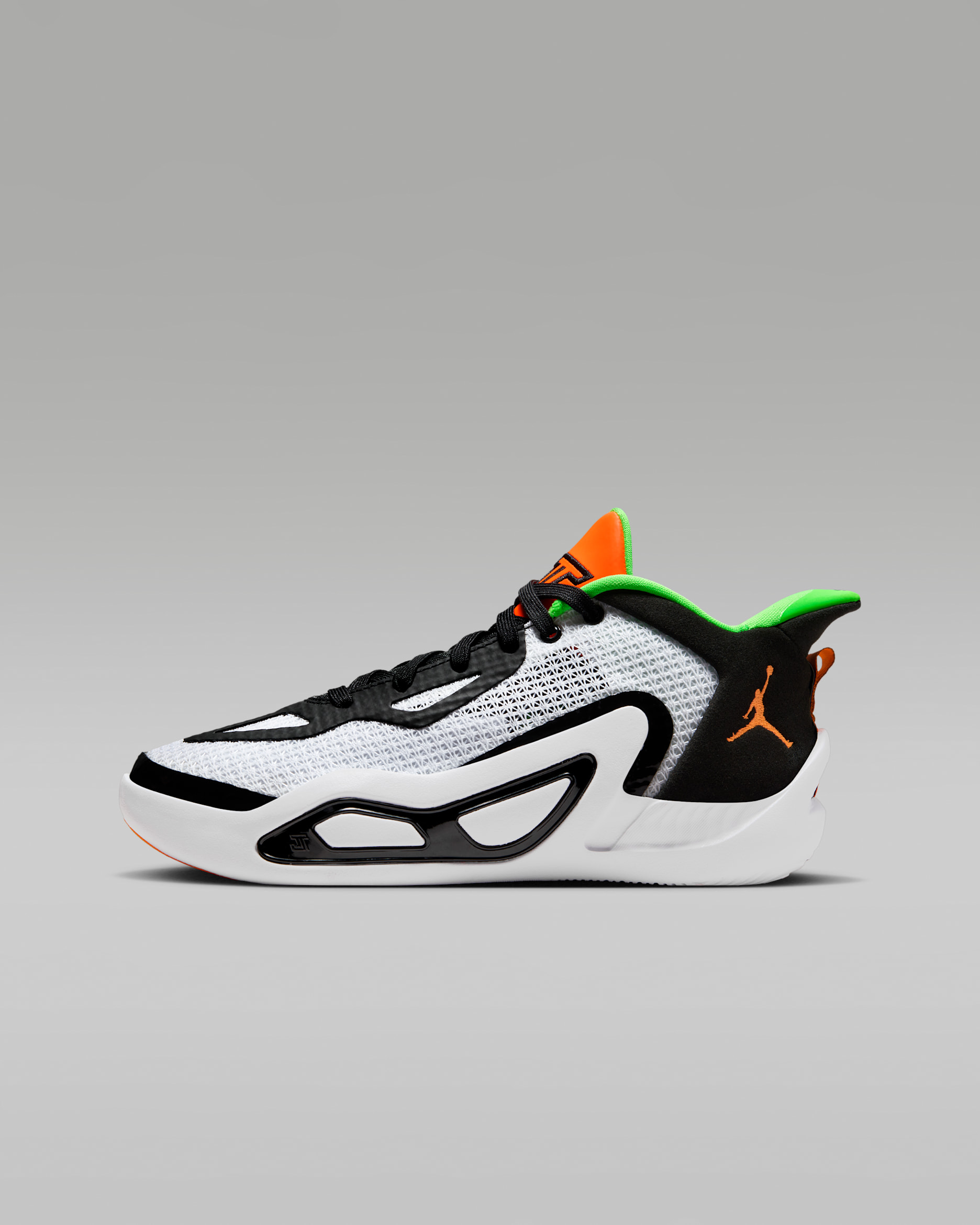 Tatum 1 大童籃球鞋 - 白色/黑色/Green Strike/Total Orange