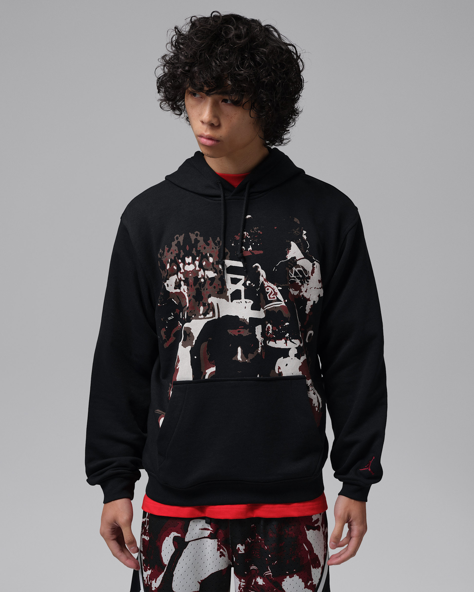 Jordan Sport Crossover Men's Dri-FIT Fleece Pullover Hoodie - Black/Team Red