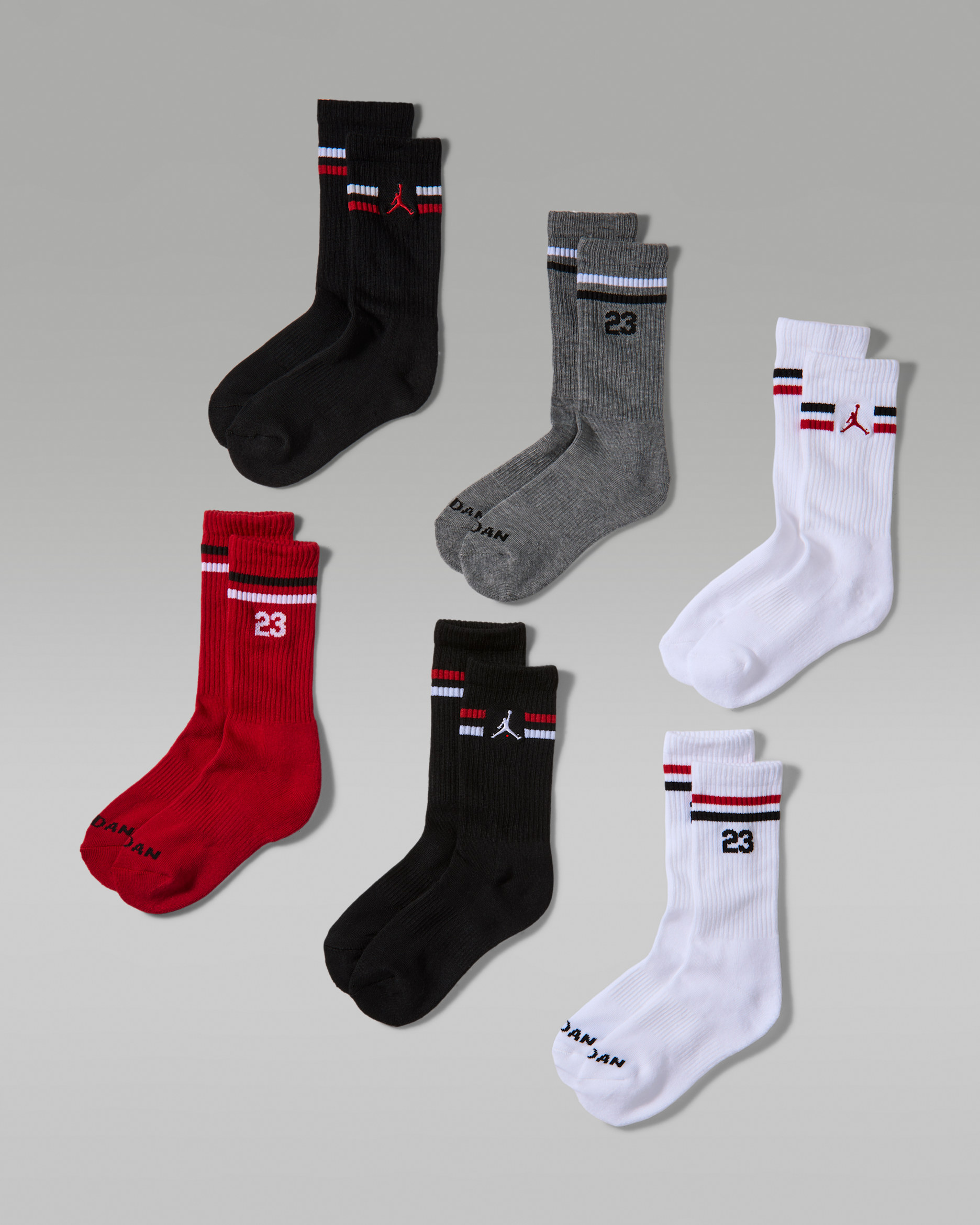 Calcetas Icon Stripe para niños (6 pares) Jordan - Negro