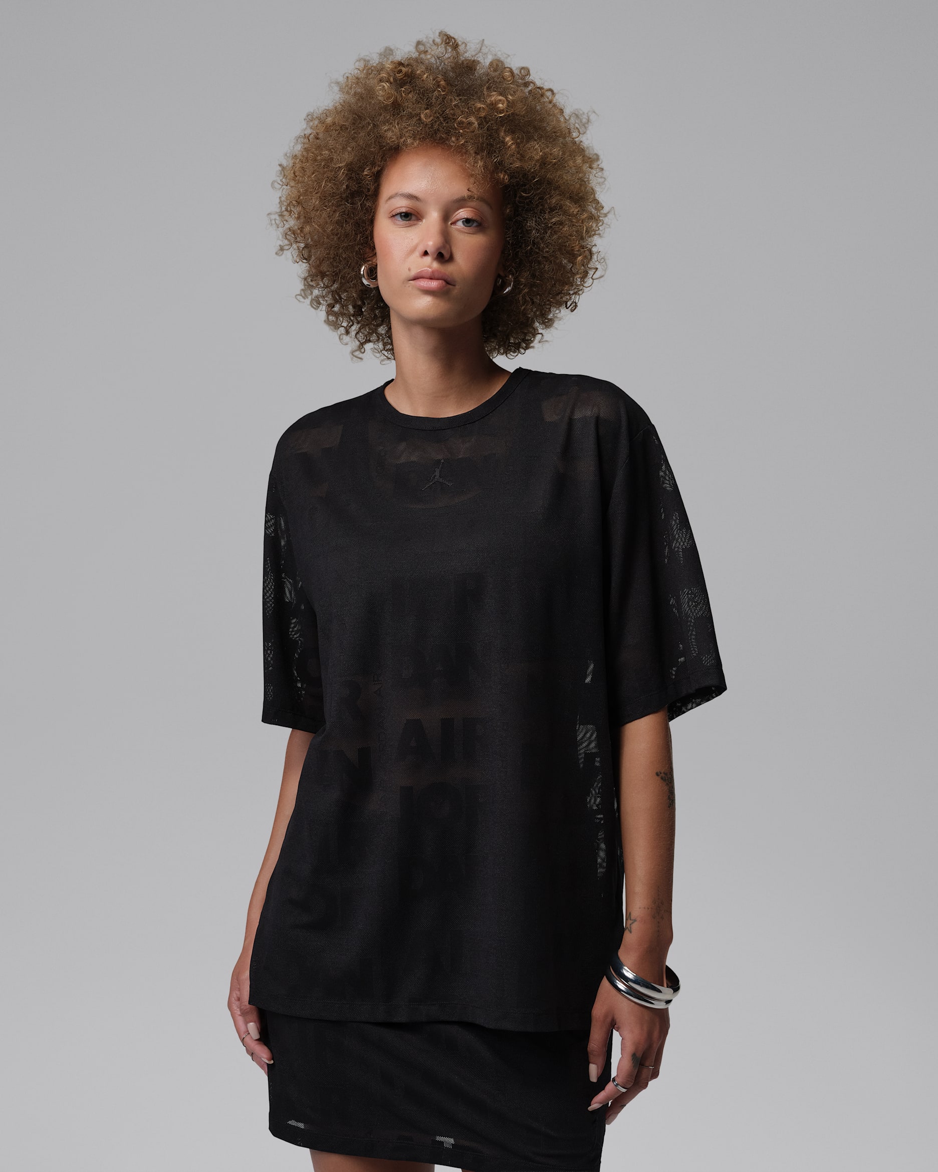 Åpen strikket Jordan Flight-topp til dame - Svart