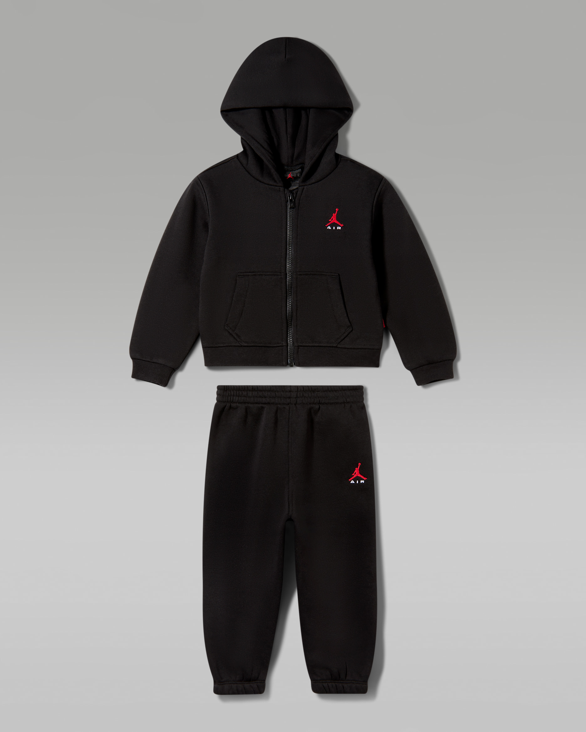 Conjunto de sudadera con gorro de cierre completo de dos piezas para bebé (12 a 24 meses) Jordan Brooklyn Fleece - Negro