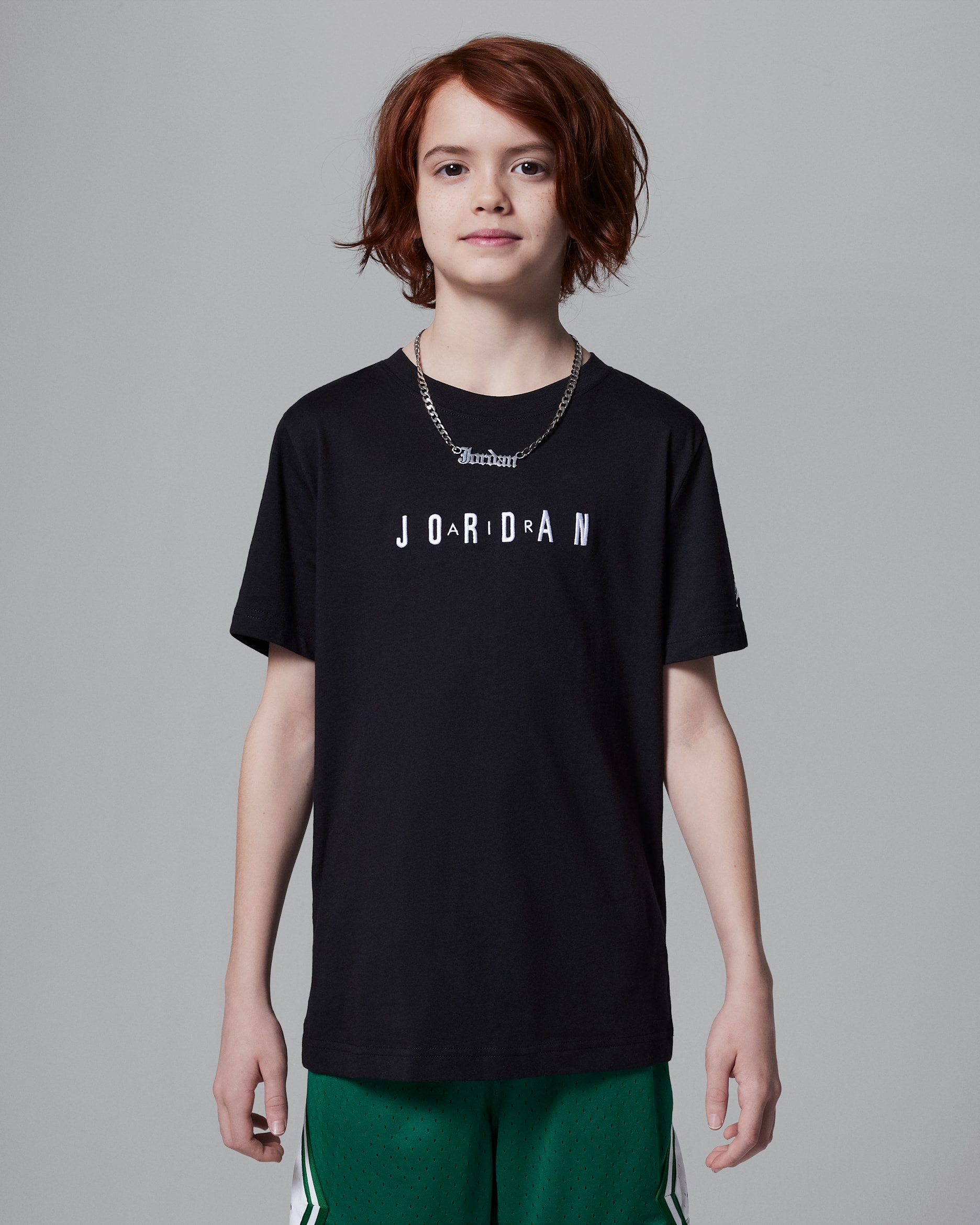 Jordan Big Kids' Embroidered T-Shirt - Black