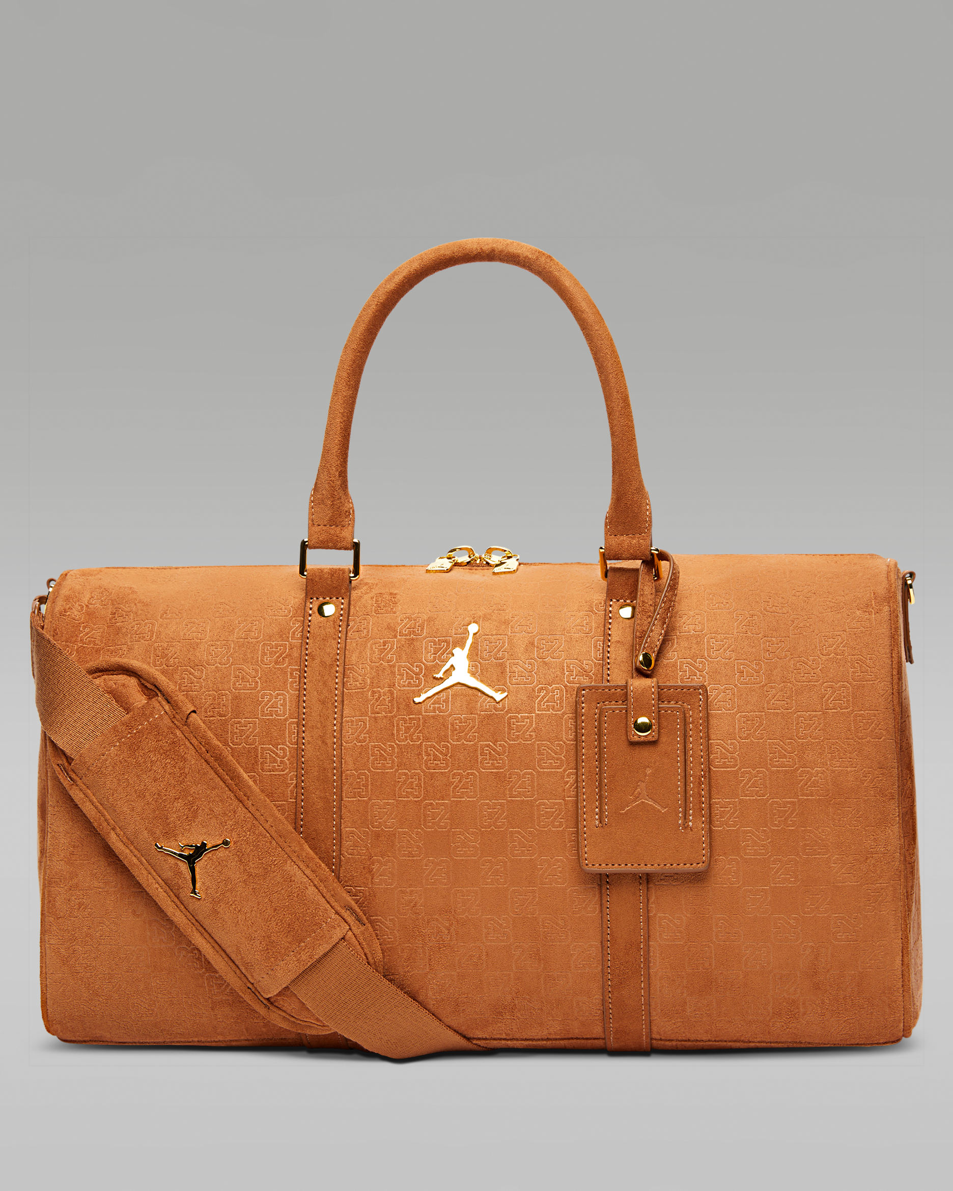 Jordan Suede Monogram Duffel (25L) - Cognac
