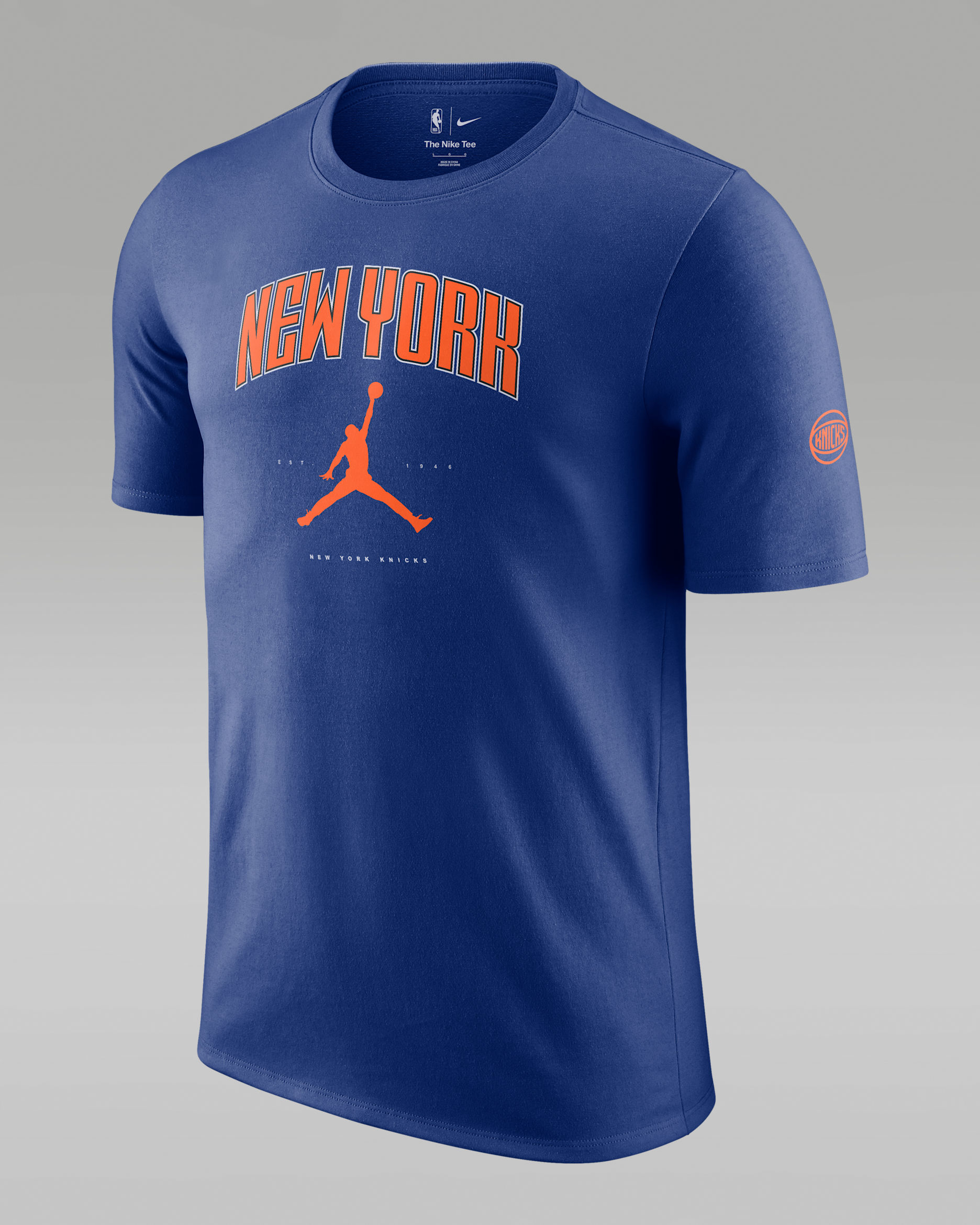 New York Knicks Essential Men's Jordan NBA T-Shirt - Rush Blue
