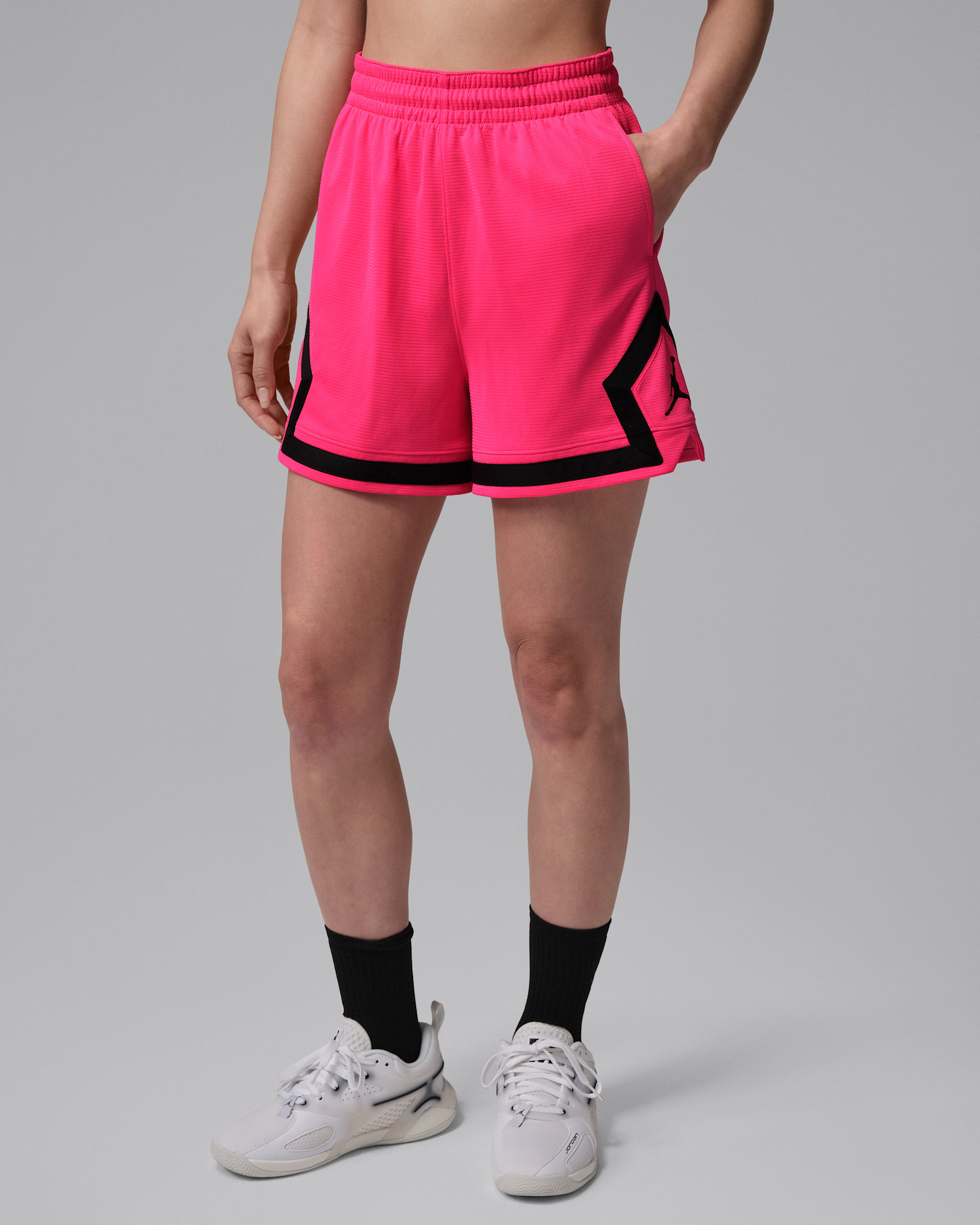 Jordan Sport Women's 4" Diamond Shorts - Hyper Pink/Hyper Pink/Black/Black