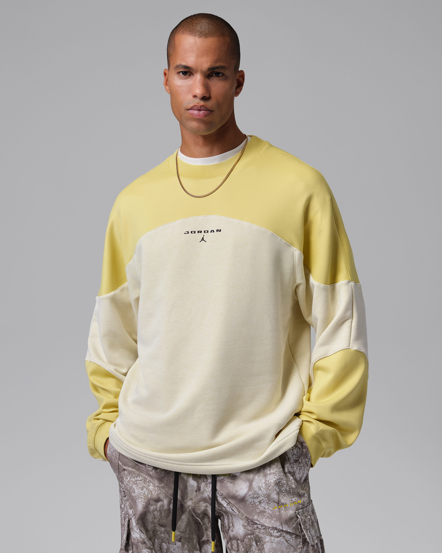 Haut à manches longues Jordan Flight Mountainside pour homme - Blanc/Celery/Noir