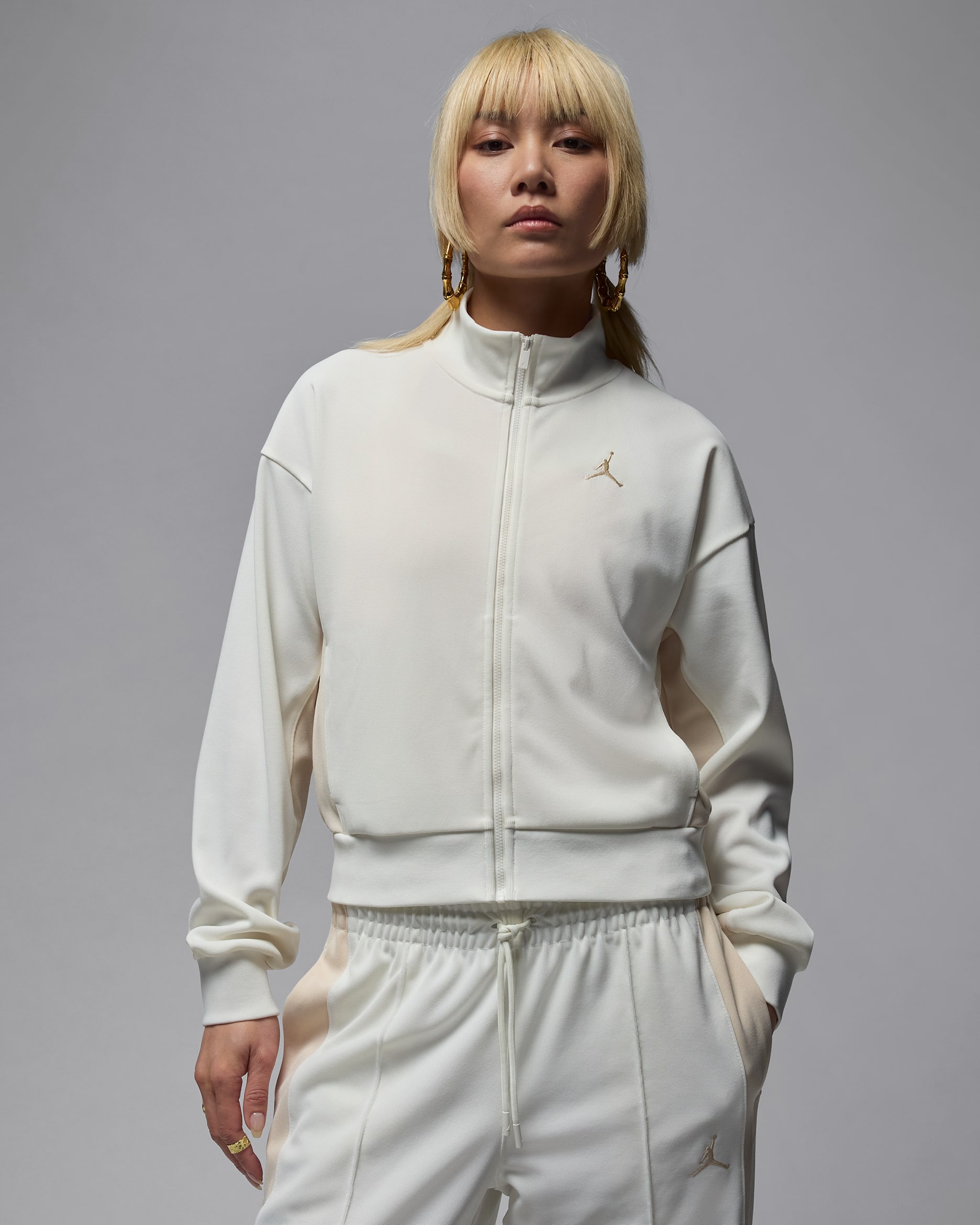 Jordan Women's Knit Jacket - Sail/Legend Light Brown/Legend Light Brown