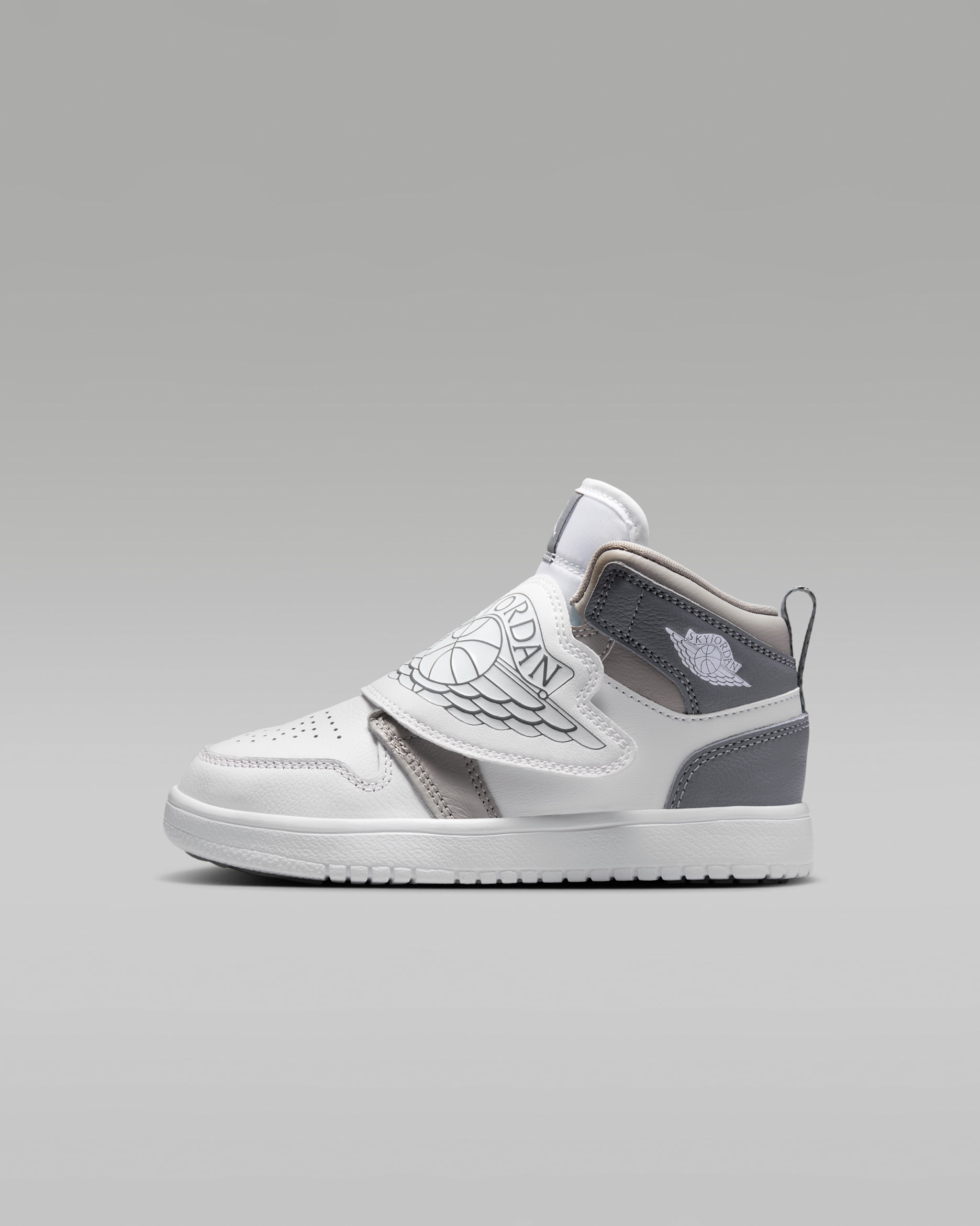 Tenis para niños de preescolar Sky Jordan 1 - Gris medio/Gris azulado/Blanco