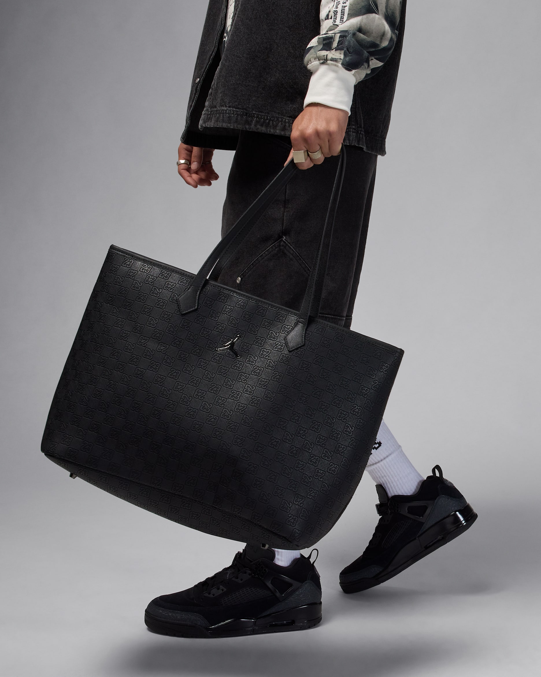 Bolsa tote con monograma (32 L) Jordan - Negro