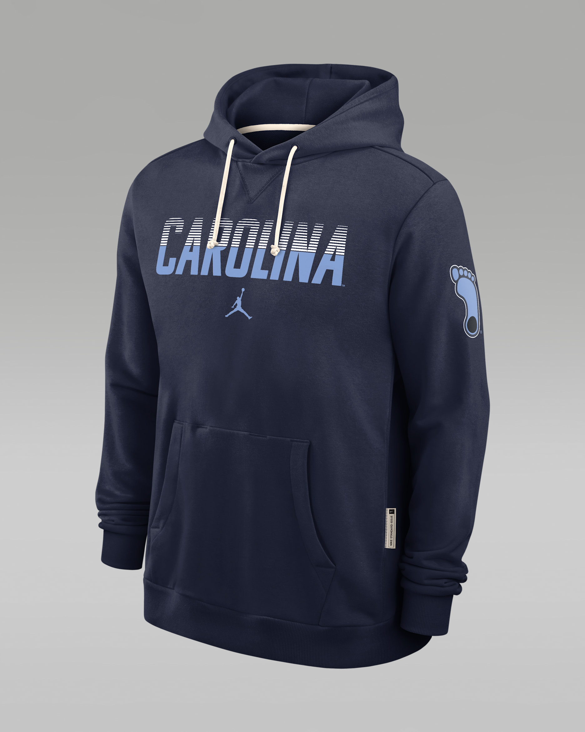 Sudadera con gorro sin cierre universitaria marca Jordan Dri-FIT para hombre North Carolina Sideline Standard Issue - Azul marino universitario