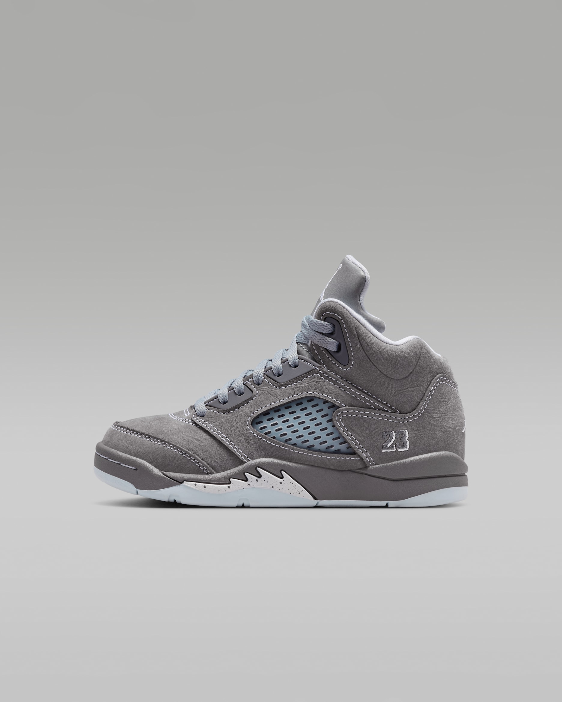 Tenis para niños de preescolar Jordan 5 Retro - Grafito claro/Gris lobo/Blanco