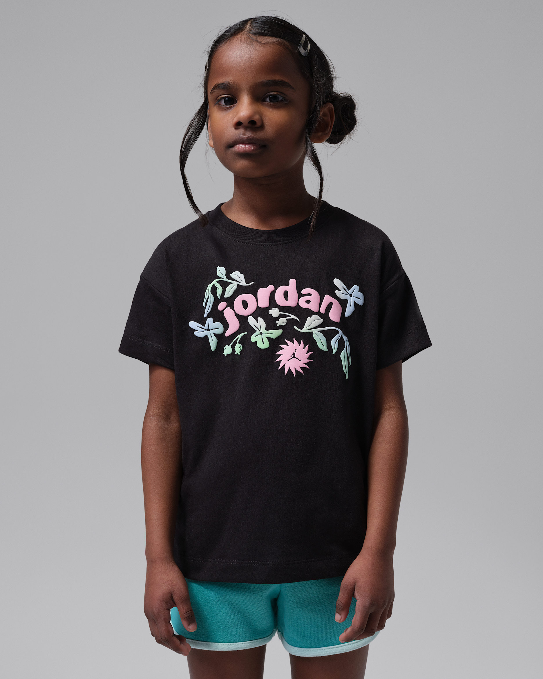 Jordan Little Kids' Puff Floral T-Shirt - Black