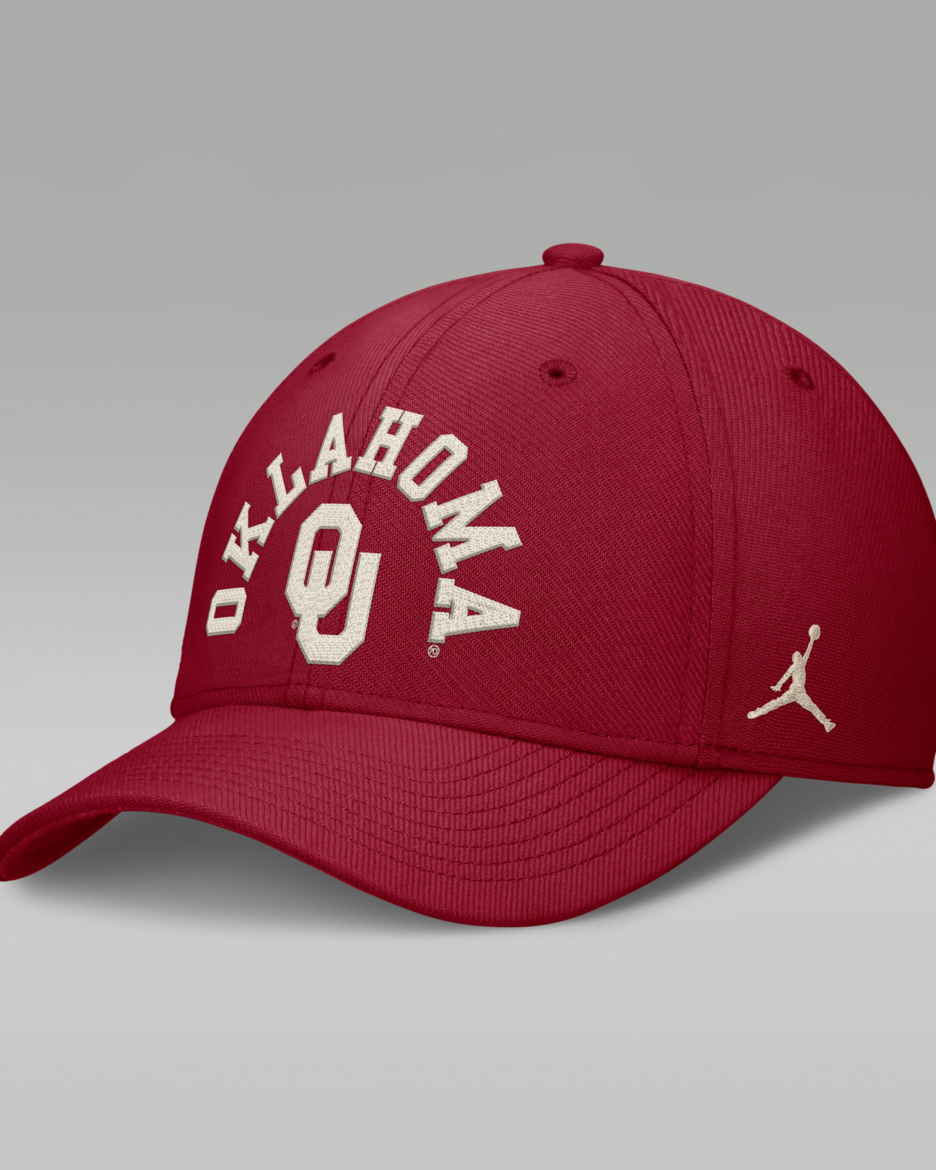 Gorra universitaria marca Jordan Dri-FIT para hombre Oklahoma Campus Prep - Carmesí