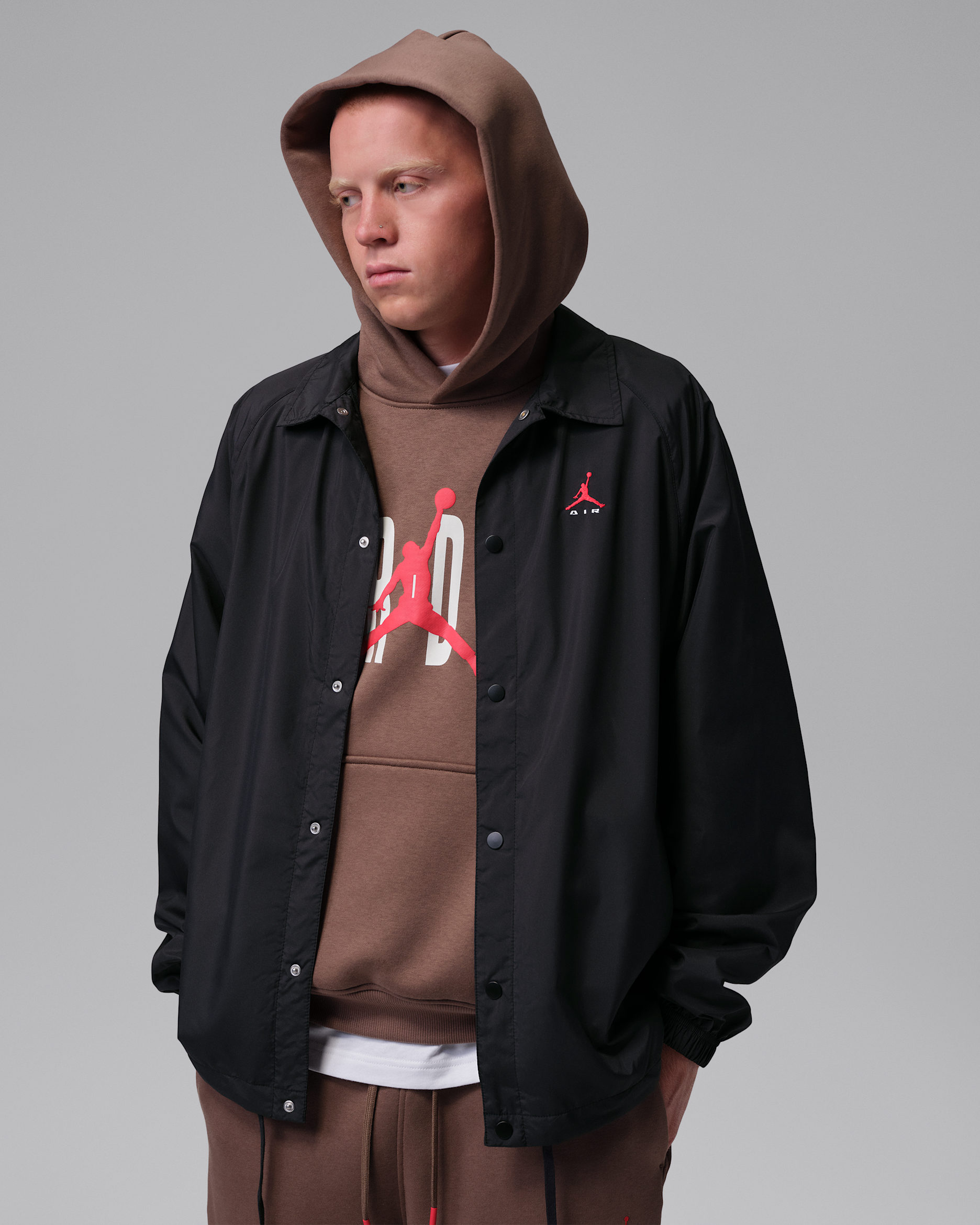 Veste de coach Jordan Brooklyn pour homme - Noir/Blanc