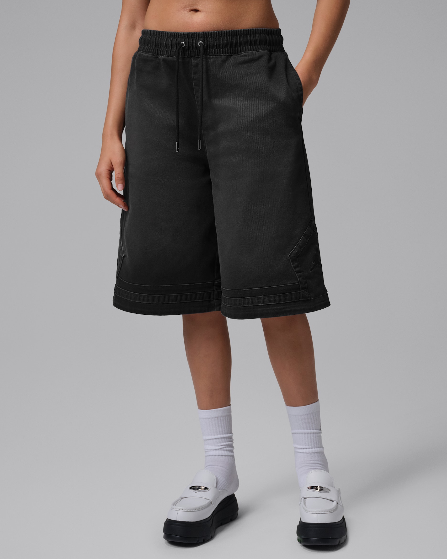 Shorts grandes para mujer Jordan Flight Club - Negro/Negro