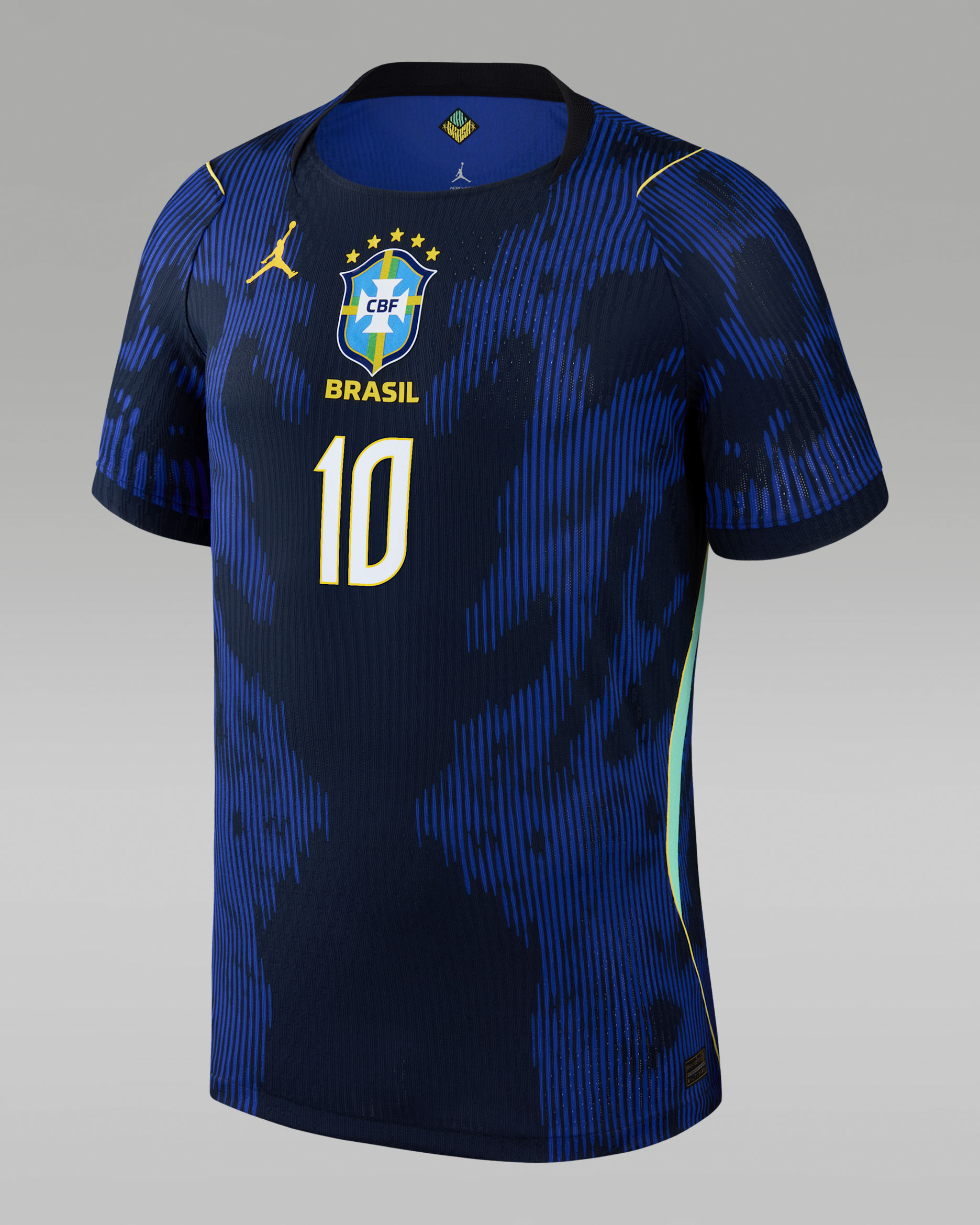 Neymar Jr. Brazil 2026 Match Away Men's Jordan Aero-FIT Soccer Authentic Jersey - Blue