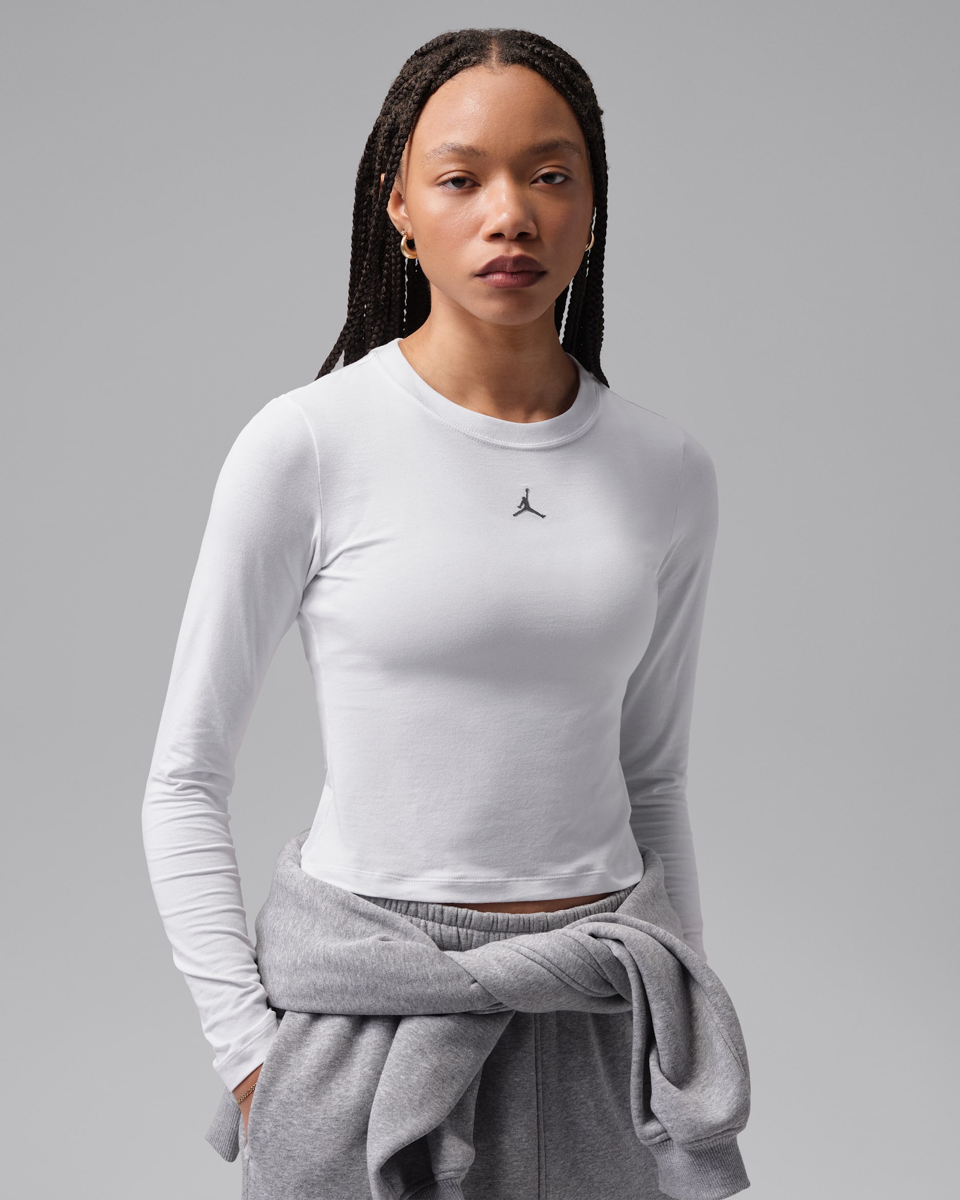 Jordan Brooklyn Essentials Women's Long-Sleeve Mid-Layer T-Shirt - White