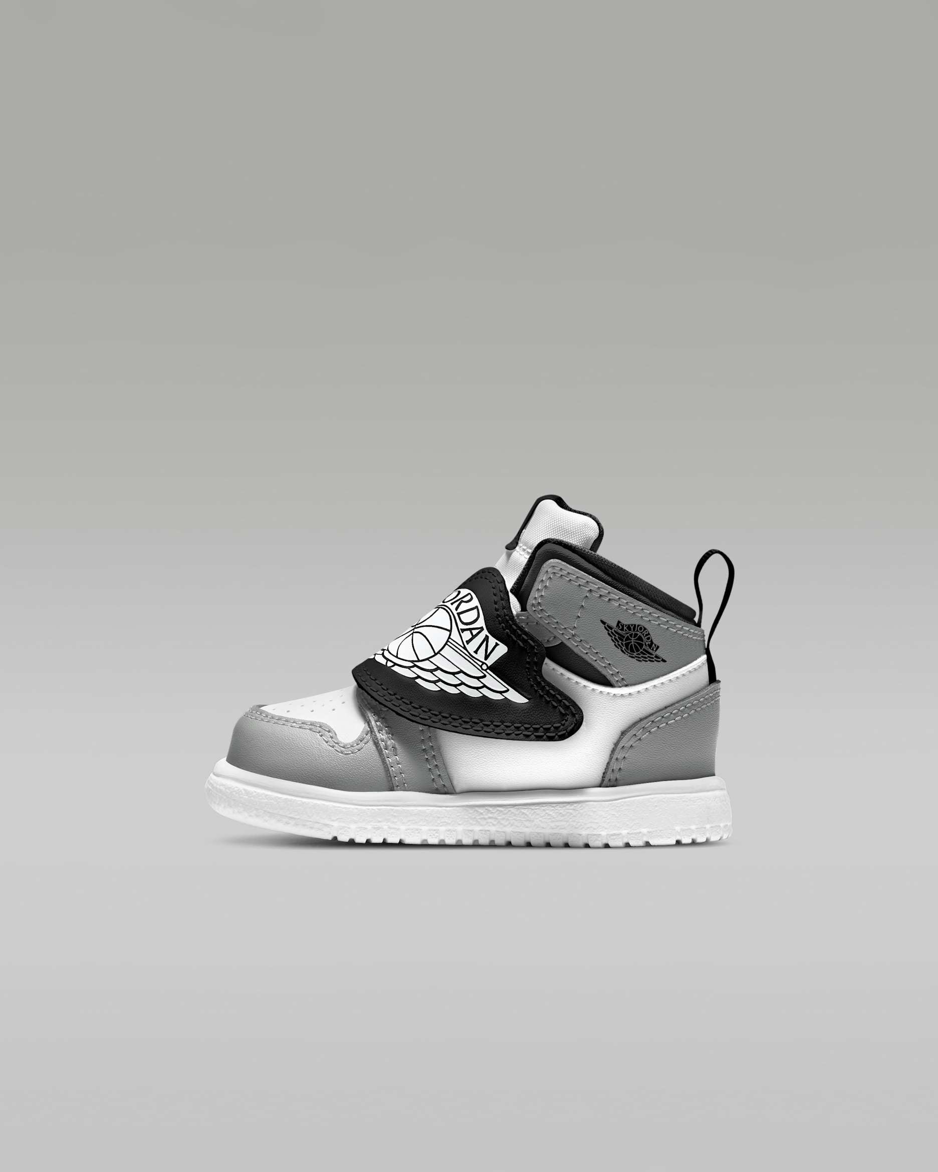 Sky Jordan 1 Baby and Toddler Shoe - White/Particle Grey/Black