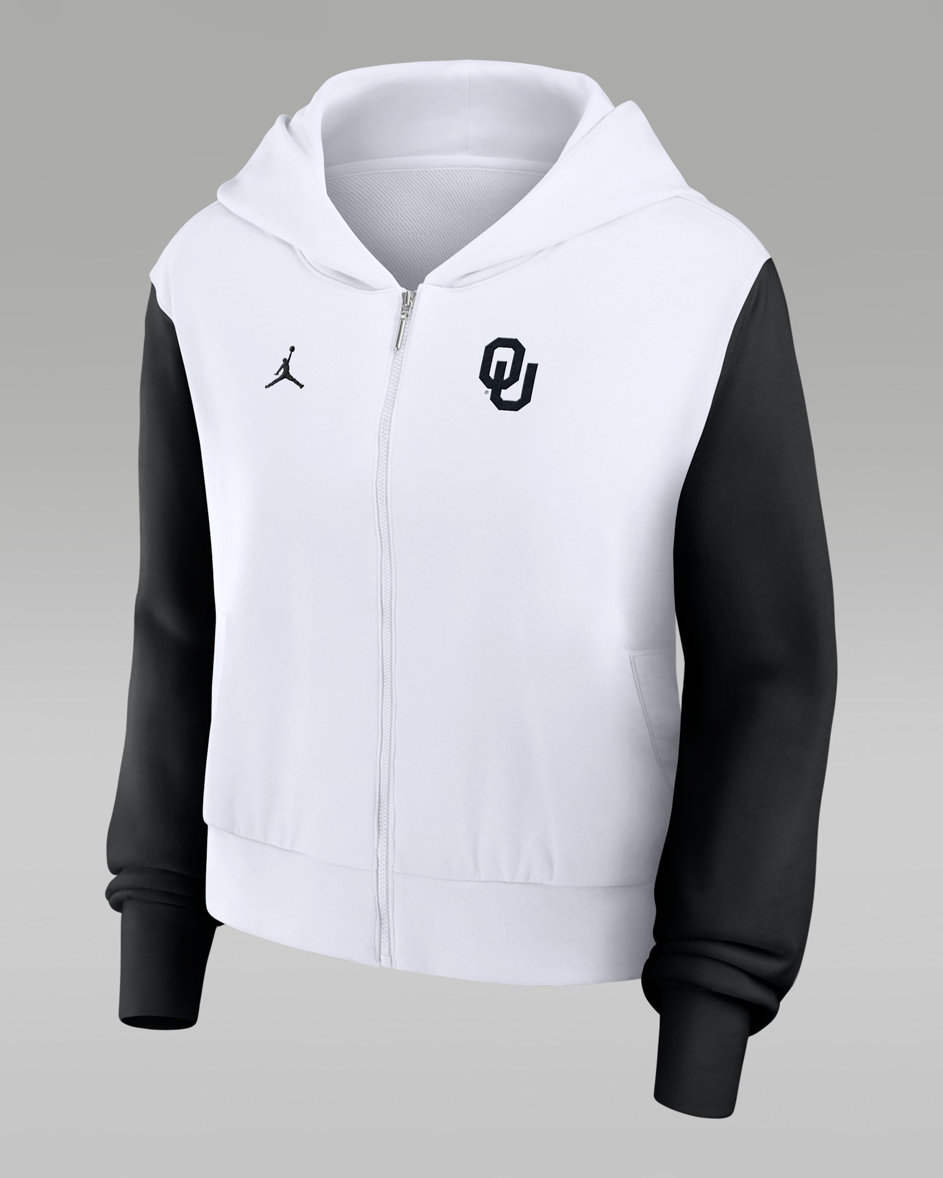 Oklahoma Athletic Prep Colorblocked Script Women’s Jordan Brand College Full-Zip Hoodie - White