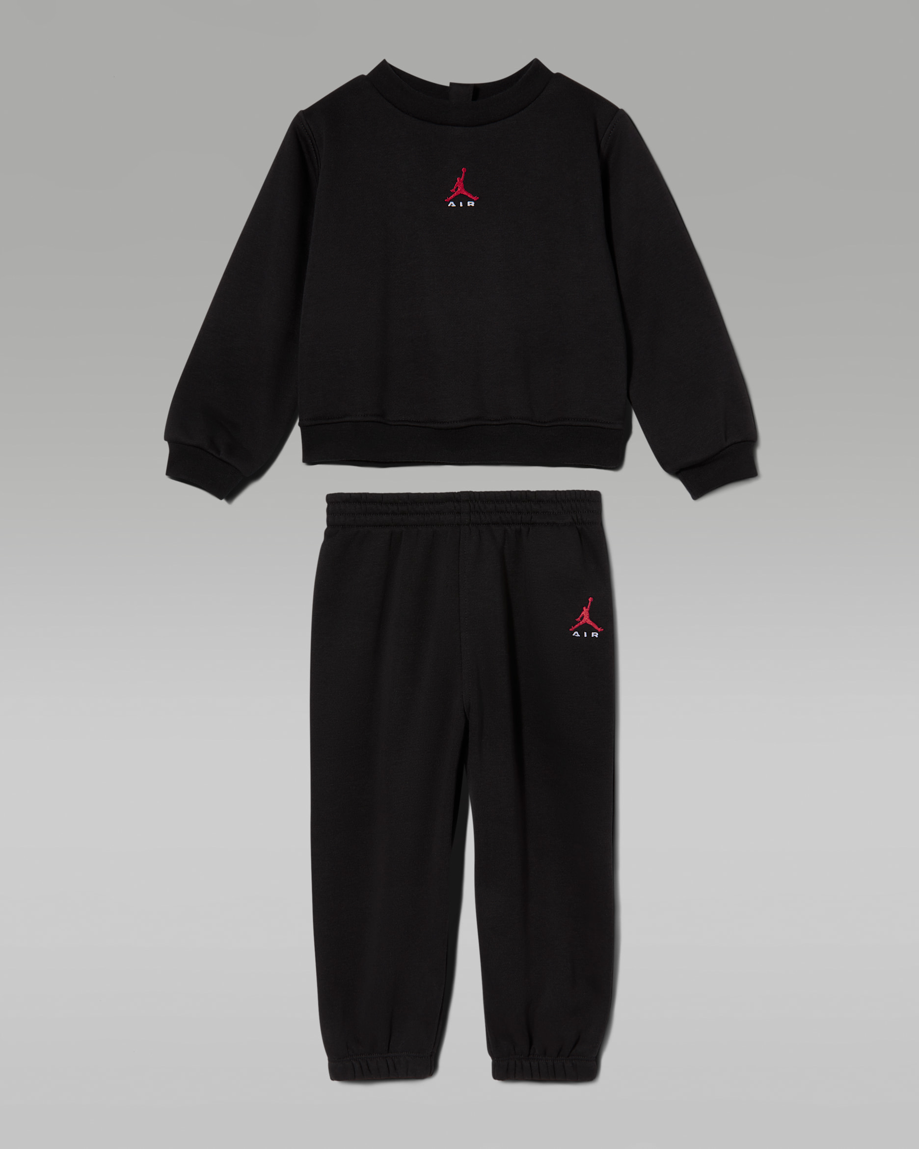 Conjunto de 2 peças com camisola de gola redonda Jordan Brooklyn Fleece para bebé (12-24 meses) - Preto