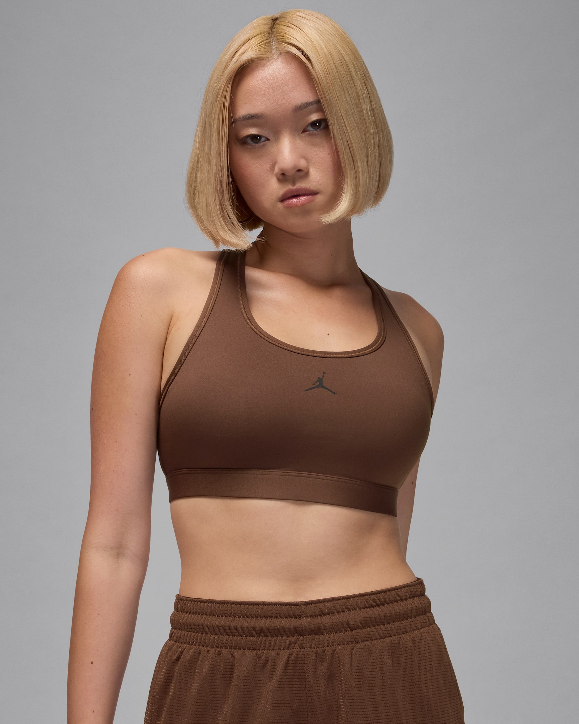 Jordan Sport Women's Medium-Support Padded Jumpman Bra - Cacao Wow/Black