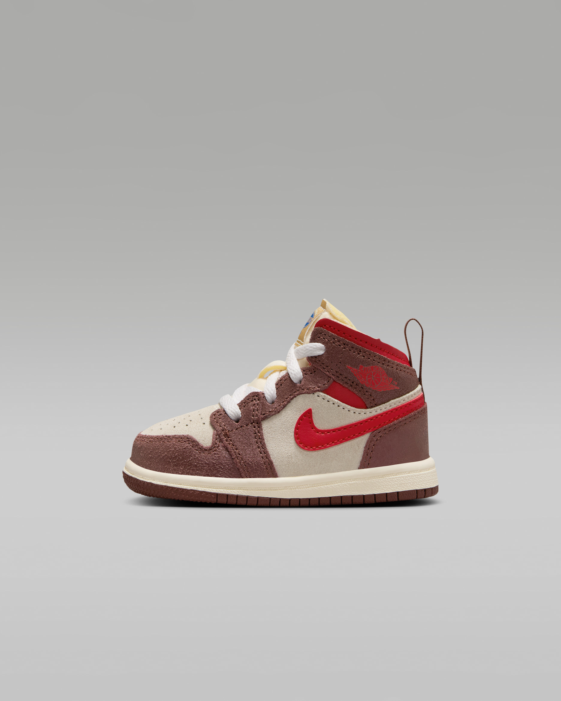 Jordan 1 Mid SE Baby/Toddler Shoes - Coconut Milk/Dark Pony/Pale Vanilla/Varsity Red