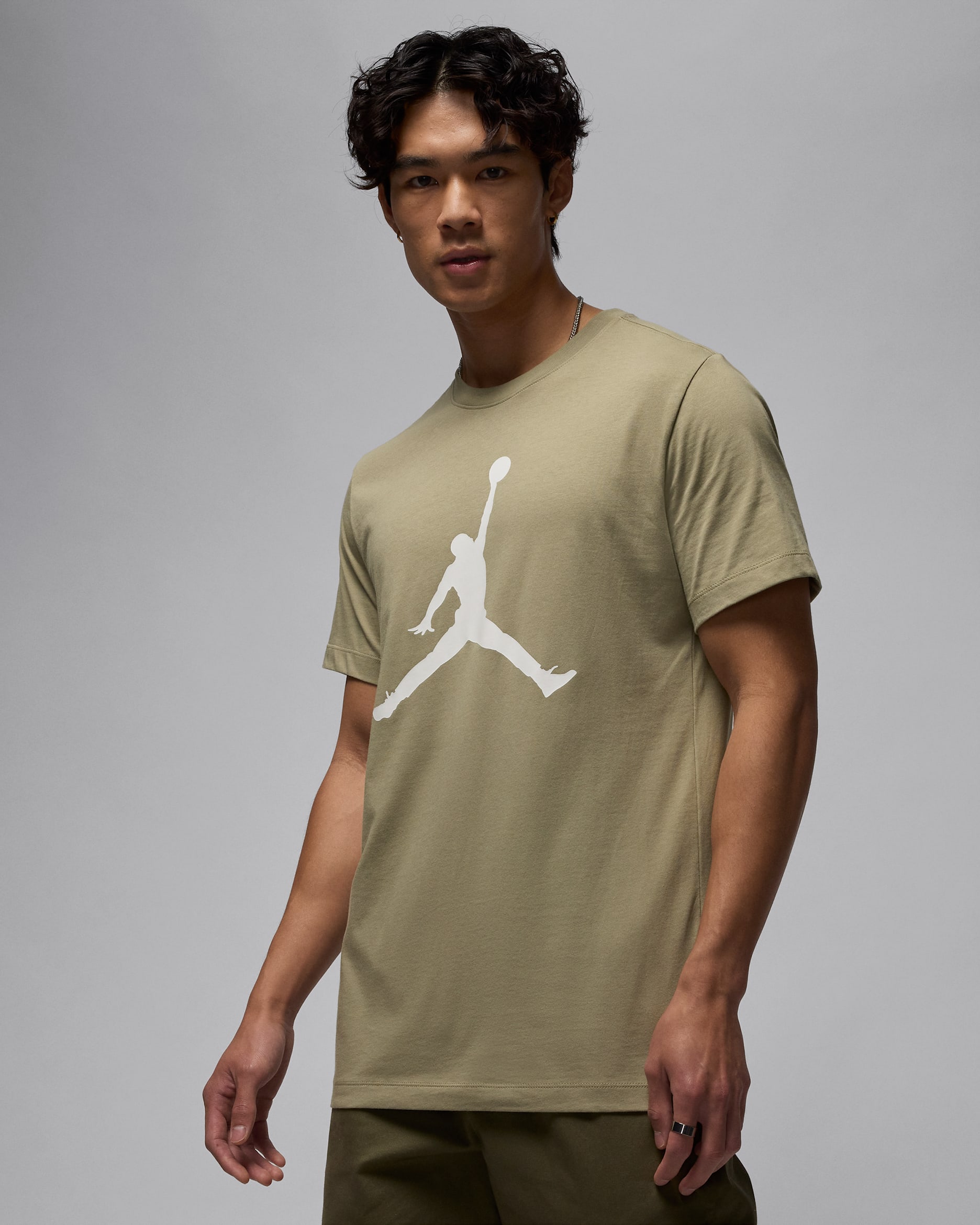T-shirt Jordan Jumpman pour homme - Medium Khaki/Sail/Sail