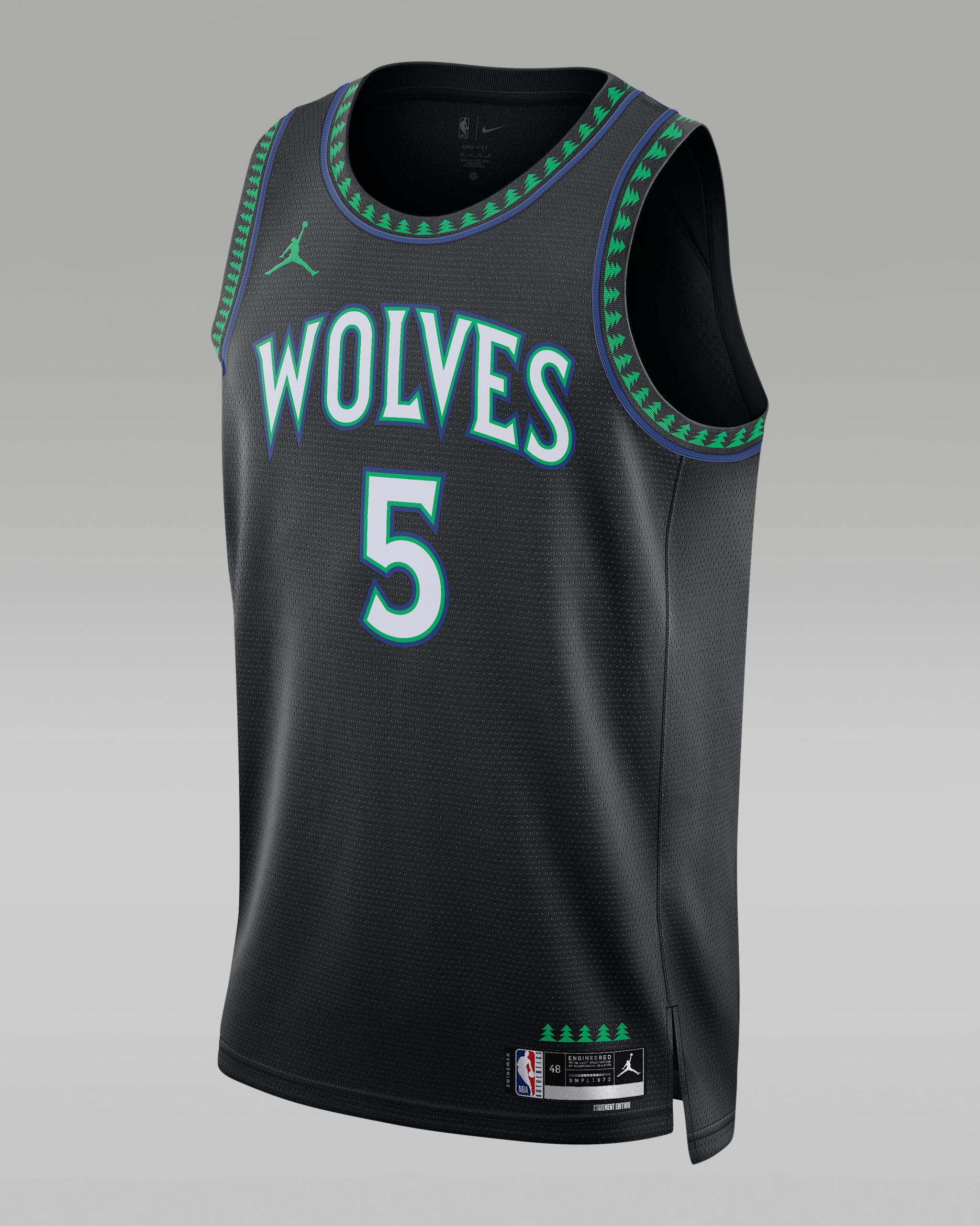 Jersey Nike Dri-FIT de la NBA Swingman para hombre Minnesota Timberwolves Statement Edition - Negro