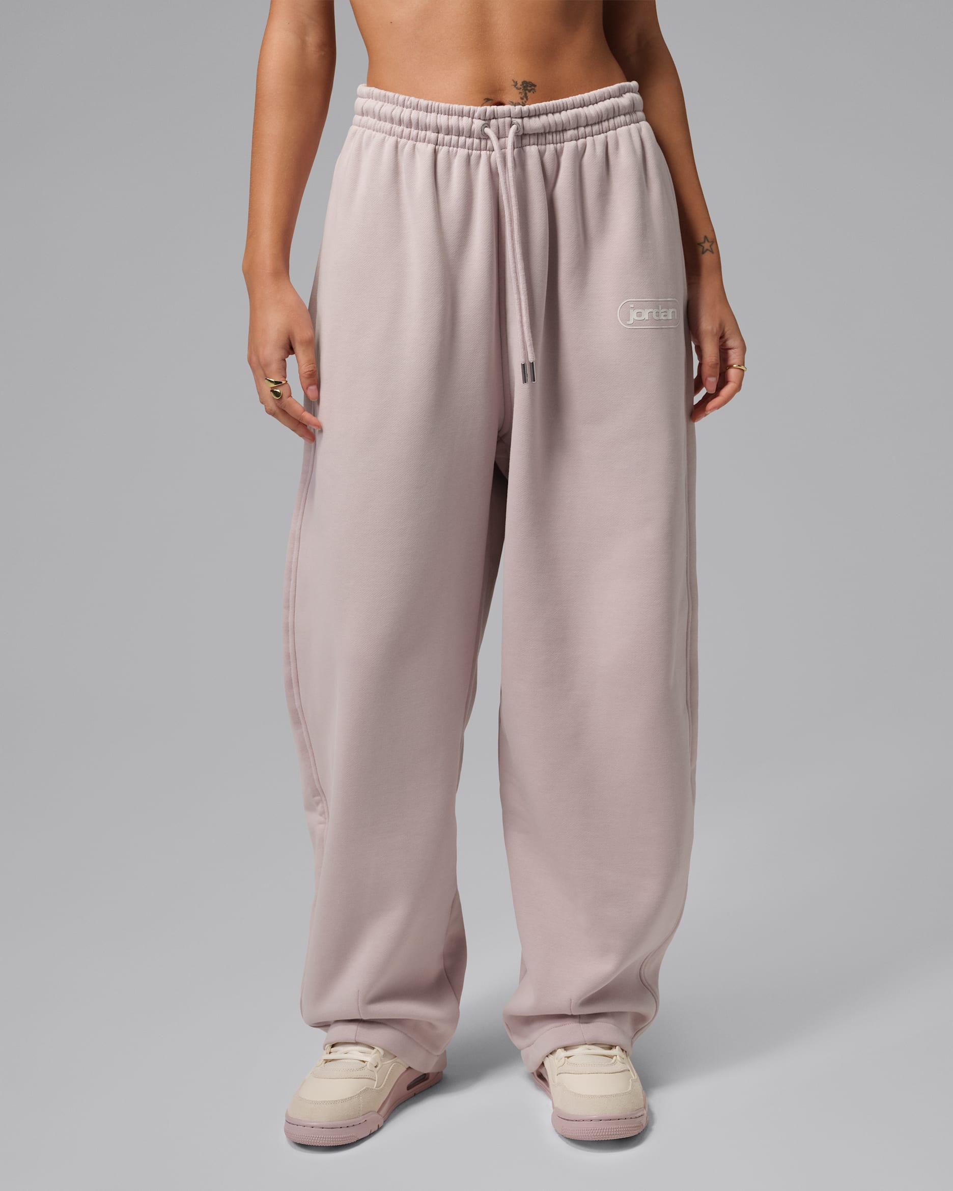 Pants sueltos para mujer Jordan Flight Fleece - Rosado partícula/Vela