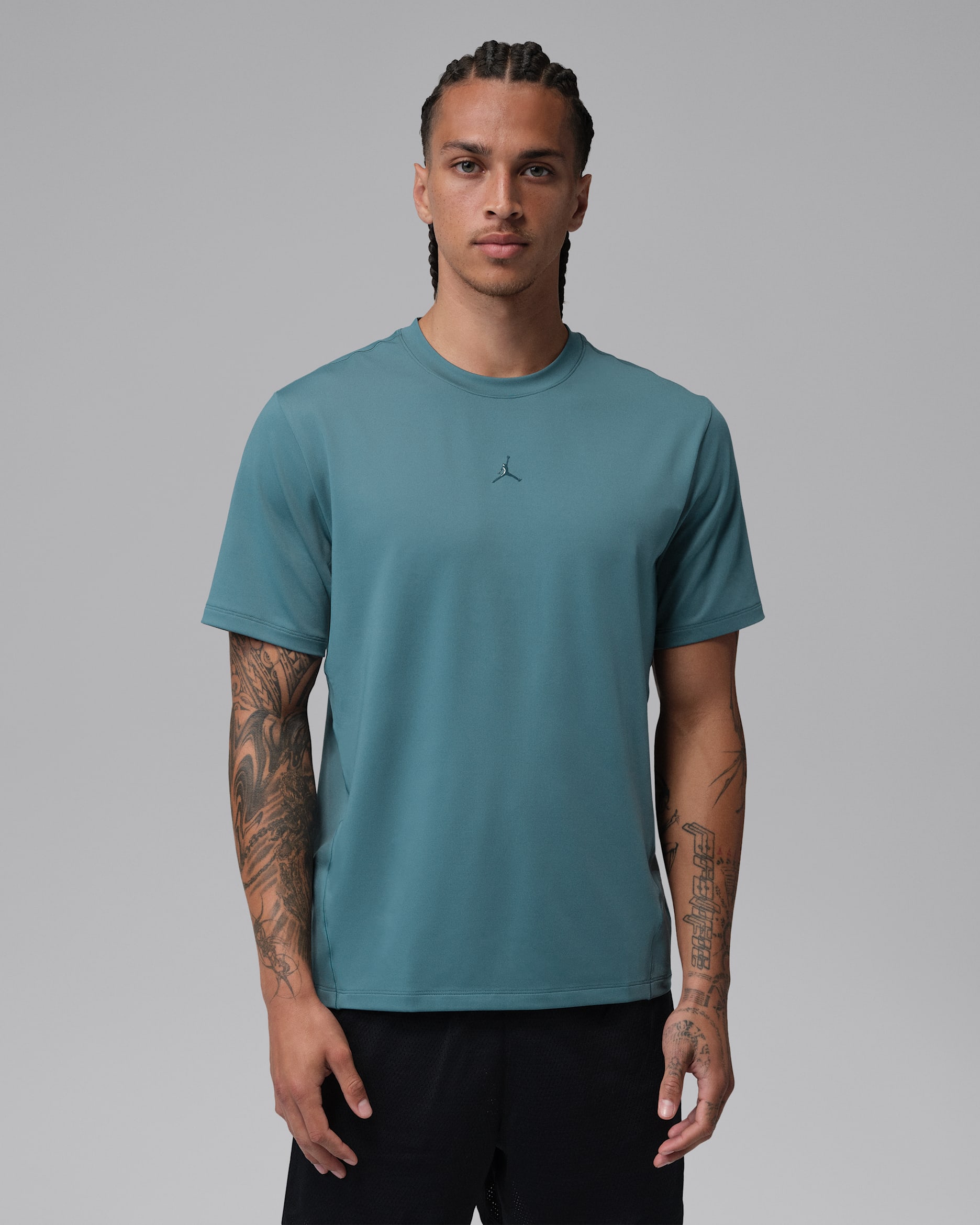Jordan Sport Flightweight Dri-FIT Kurzarmshirt (Herren) - Ash Green/Schwarz