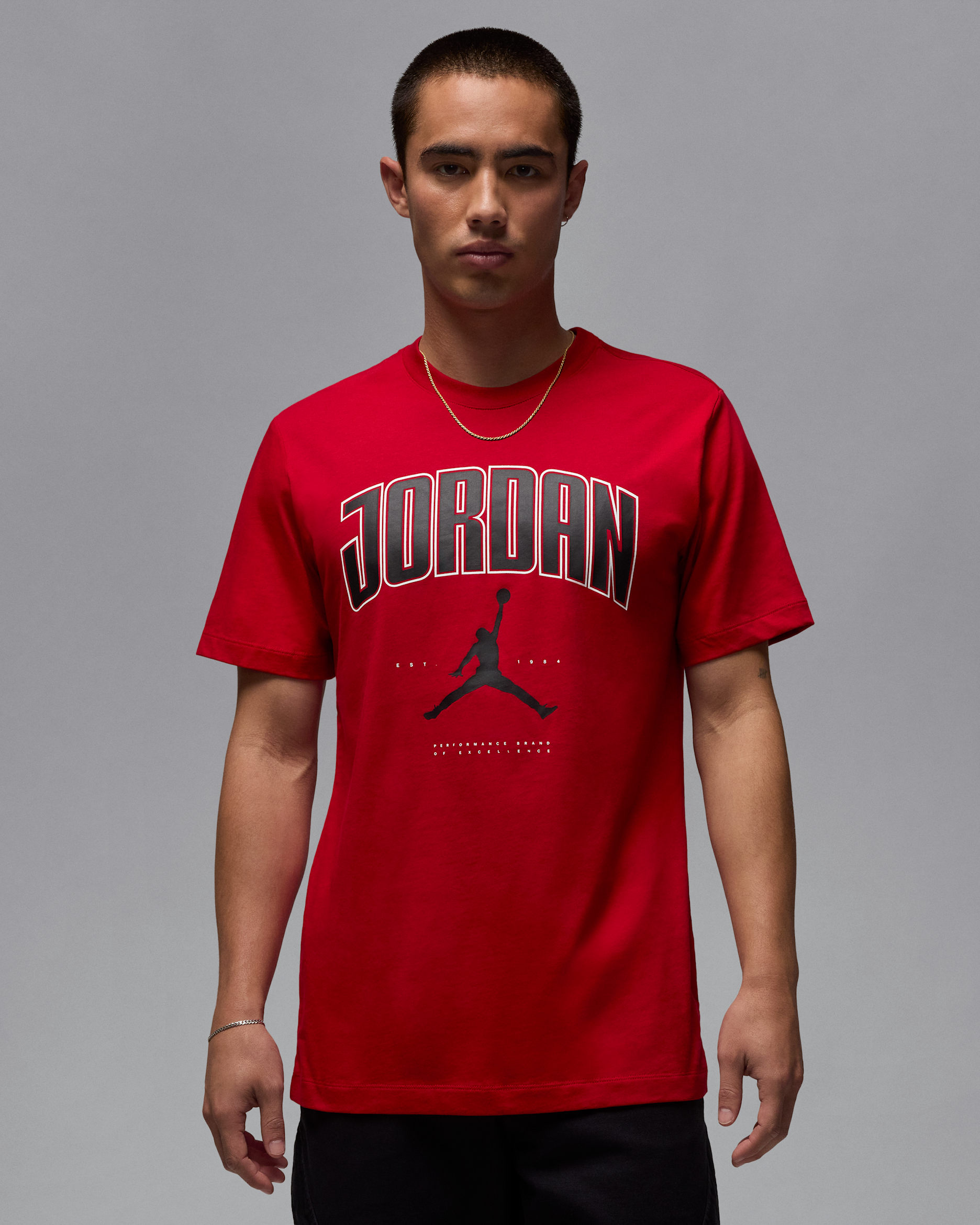 Playera para hombre Jordan - Rojo gimnasio/Negro/Negro