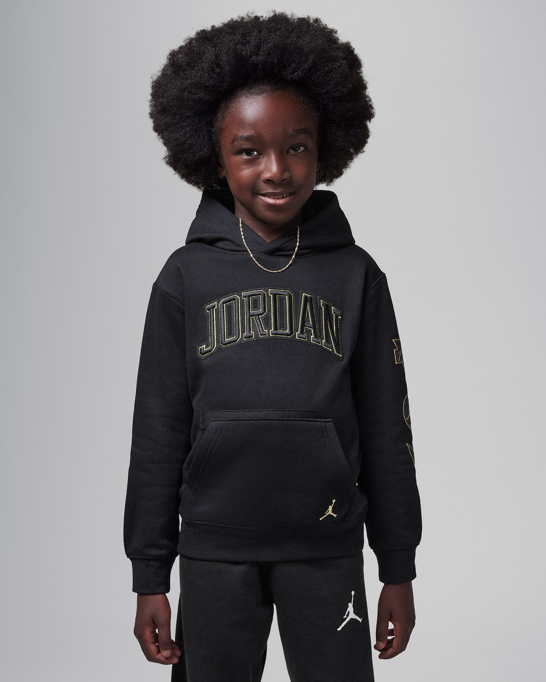 Sudadera con gorro sin cierre para niños talla pequeña Jordan "See Me Shine" - Negro