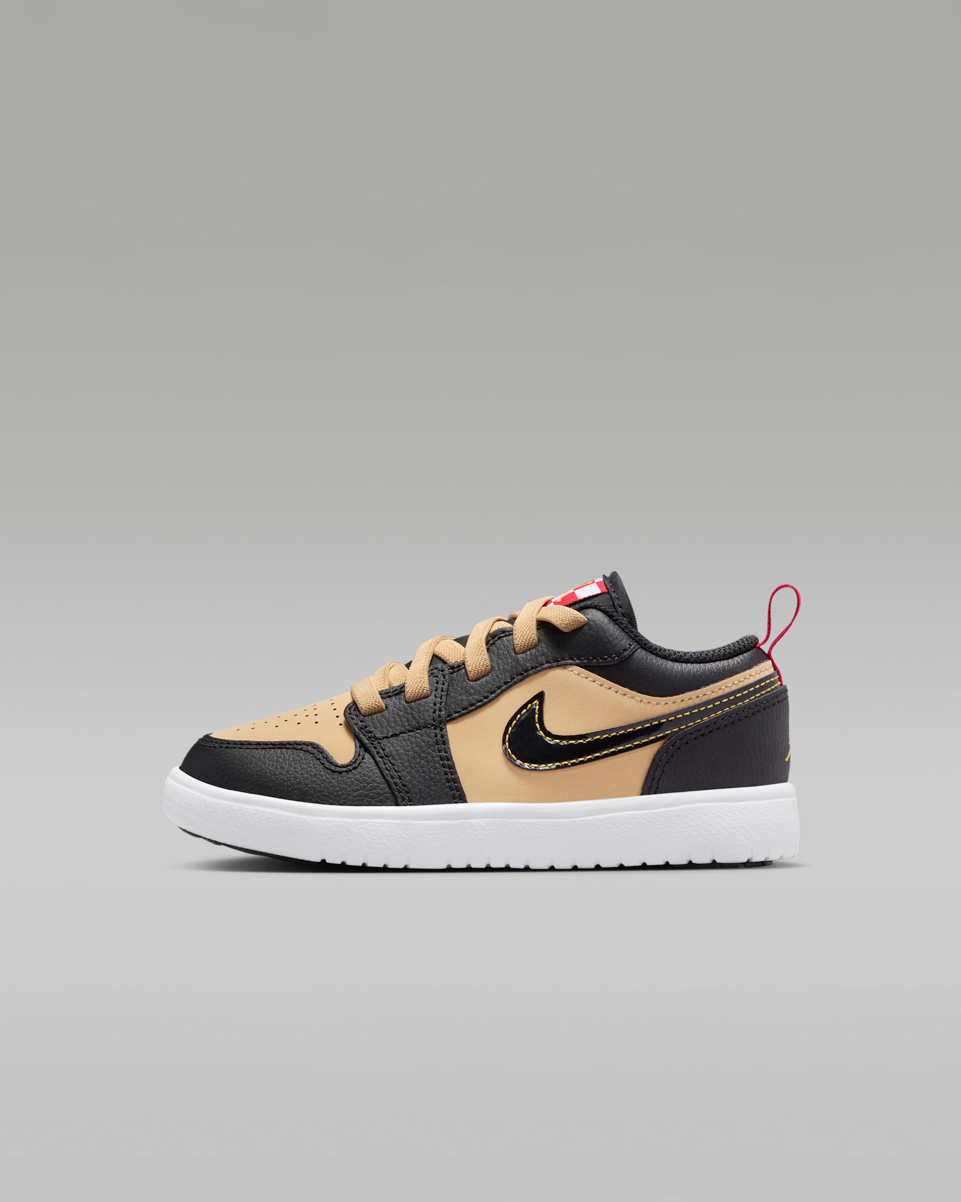 Jordan 1 Low Alt SE Younger Kids' Shoes - Sesame/Fire Red/White/Black