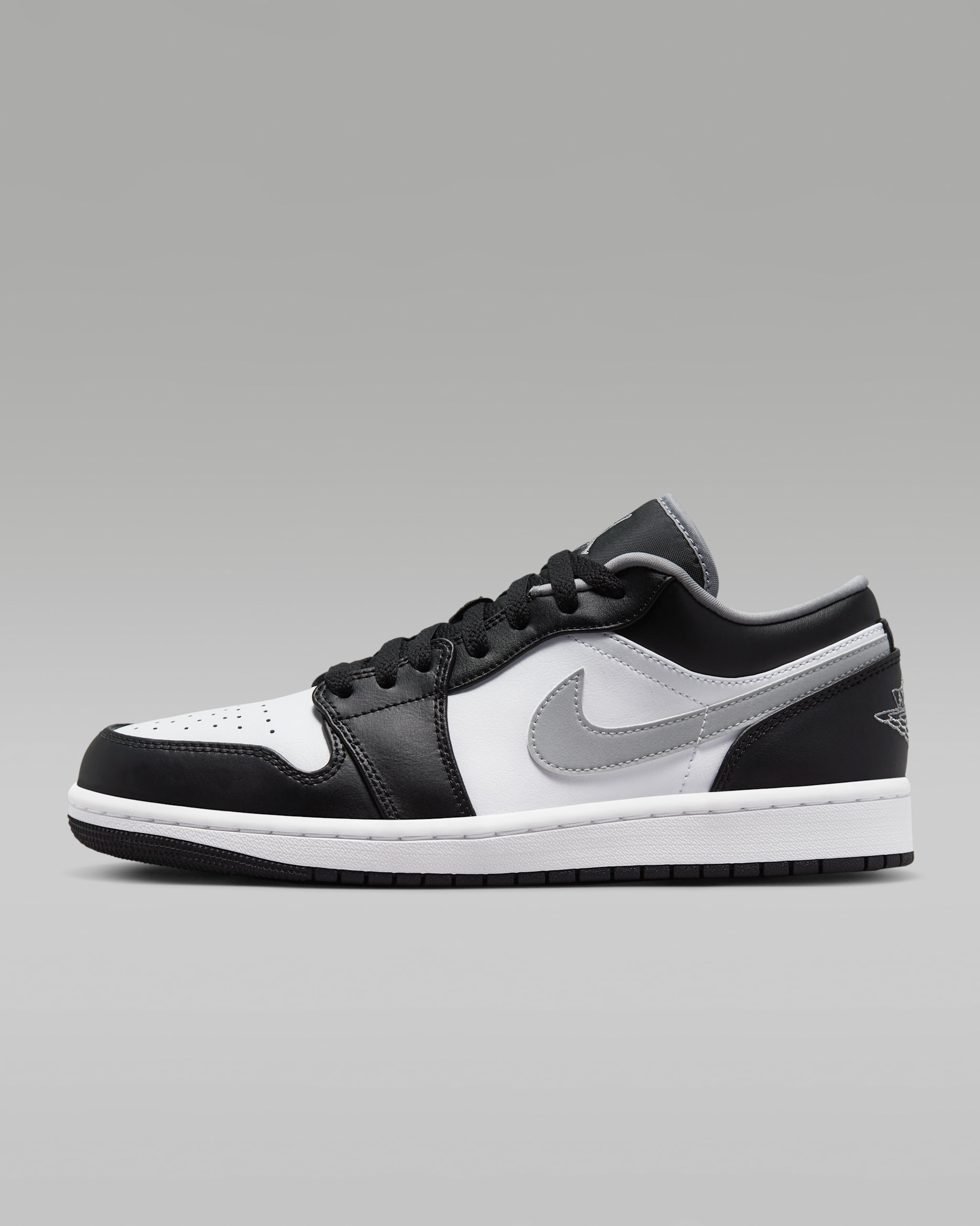 Air Jordan 1 Low Tenis para hombre - Negro/Blanco/Gris partícula